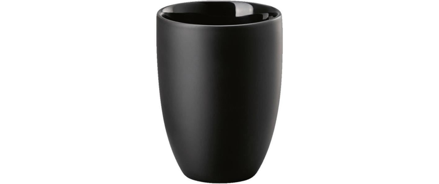 Rosenthal Kaffeebecher – 300 ml, Ø 8,1 cm, H 11,1 cm, Porzellan, Schwarz, doppelwandig, spülmaschinenfest