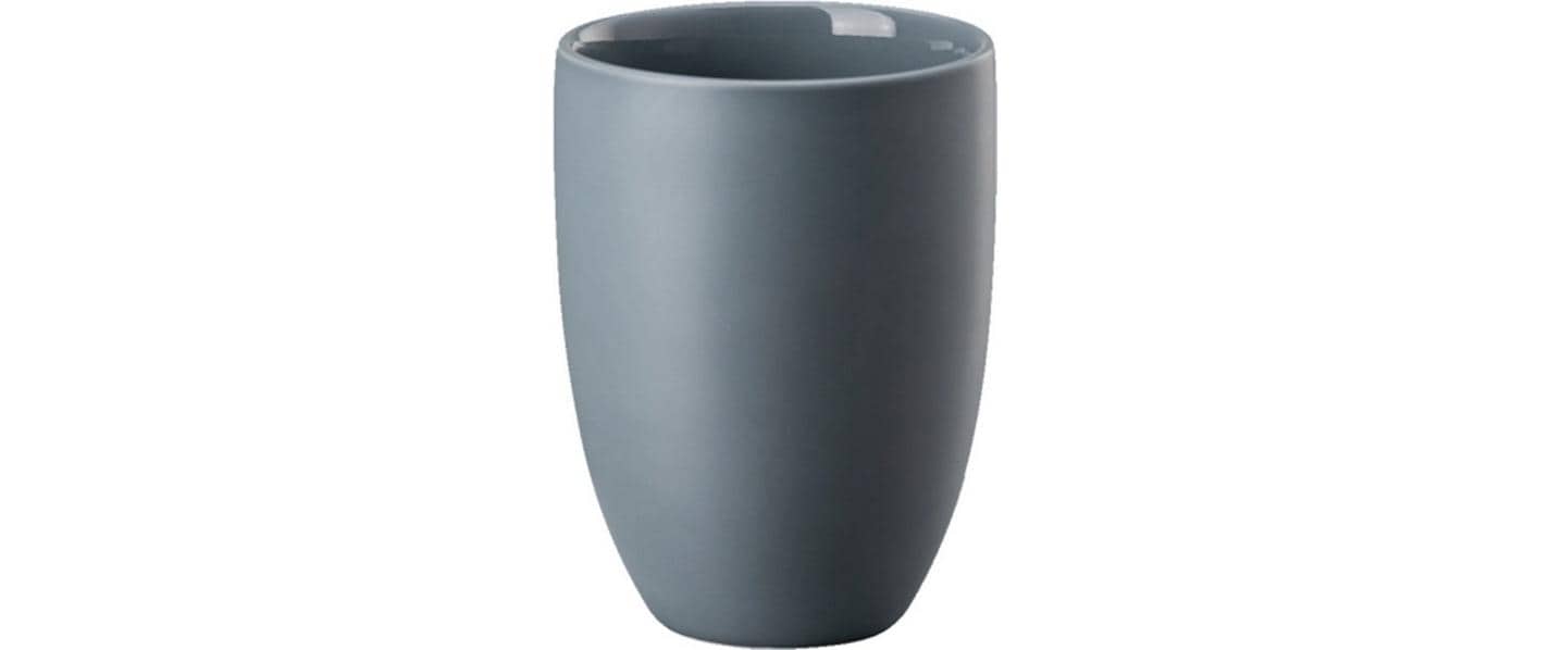 Rosenthal Kaffeebecher the mug+ Comfort – 300 ml, Ø 8,1 cm, H 11,1 cm, Porzellan, Blaugrau, doppelwandig