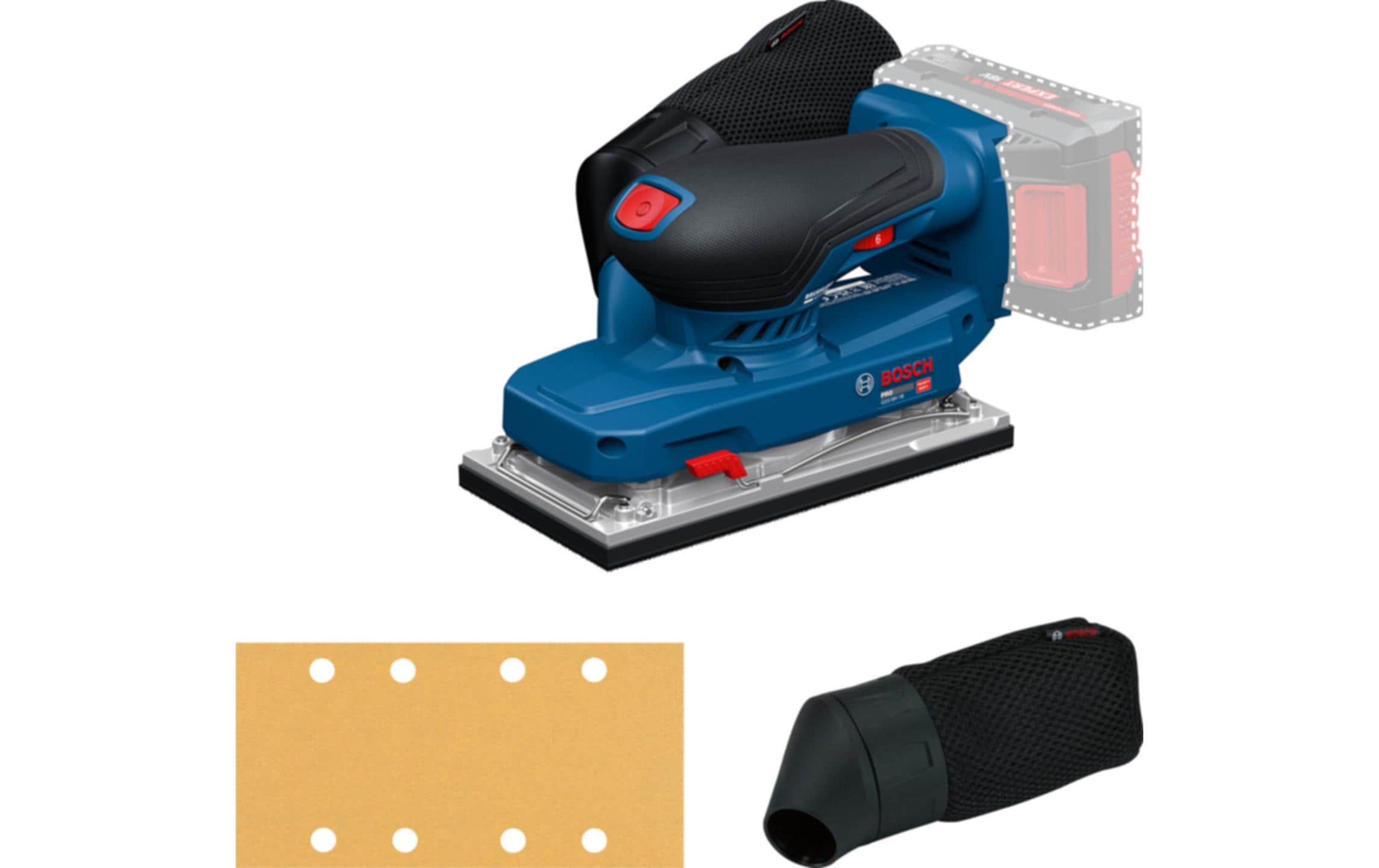Bosch Professioneller GSS18V-18 Akku-Schwingschleifer – 18 V – 151 × 212 mm – Solo, Koffer – AMPShare