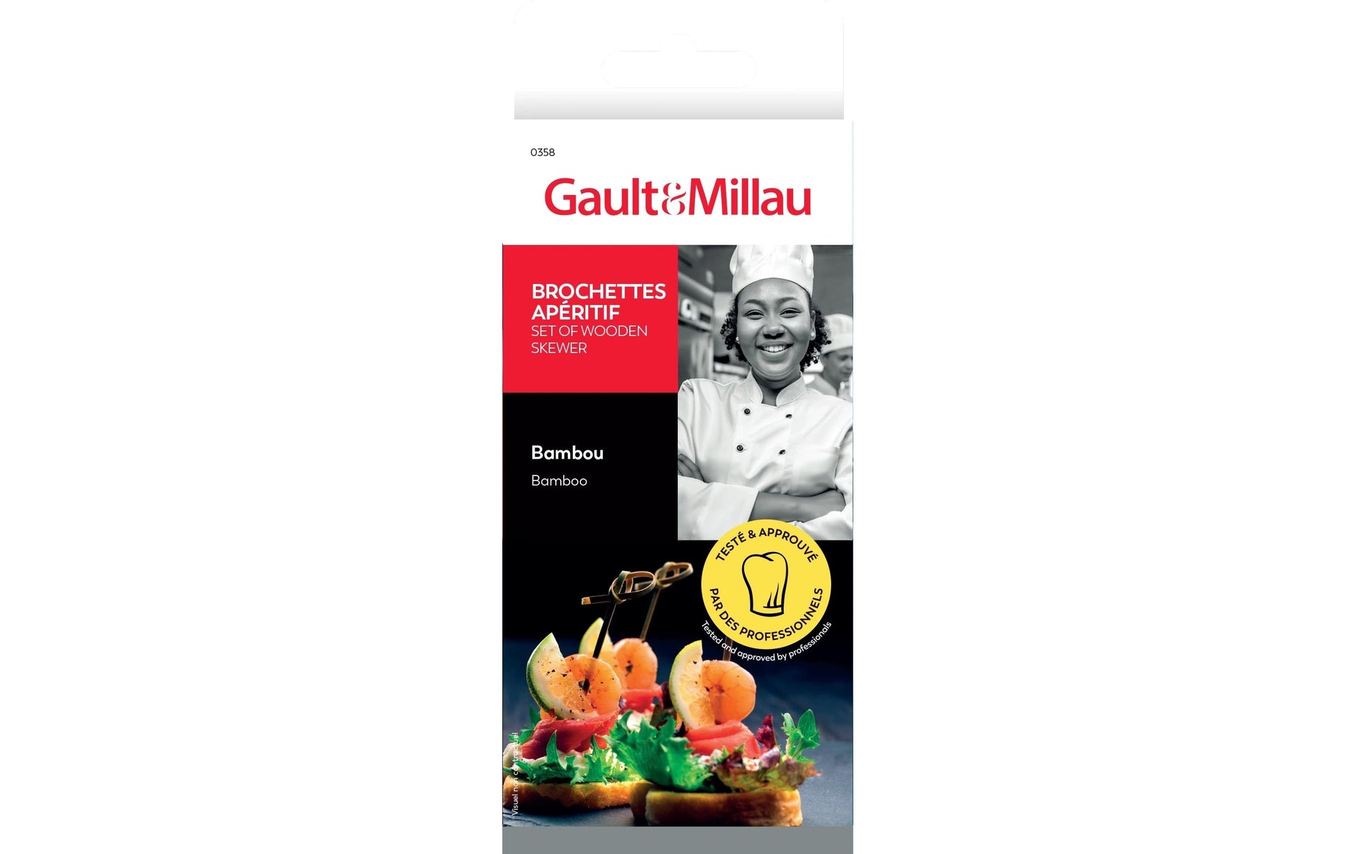 Gault Millau Party-Piekser Aperitif-Spiesse – Rot, Schwarz – 14,5 cm – Holz – 1 Stück
