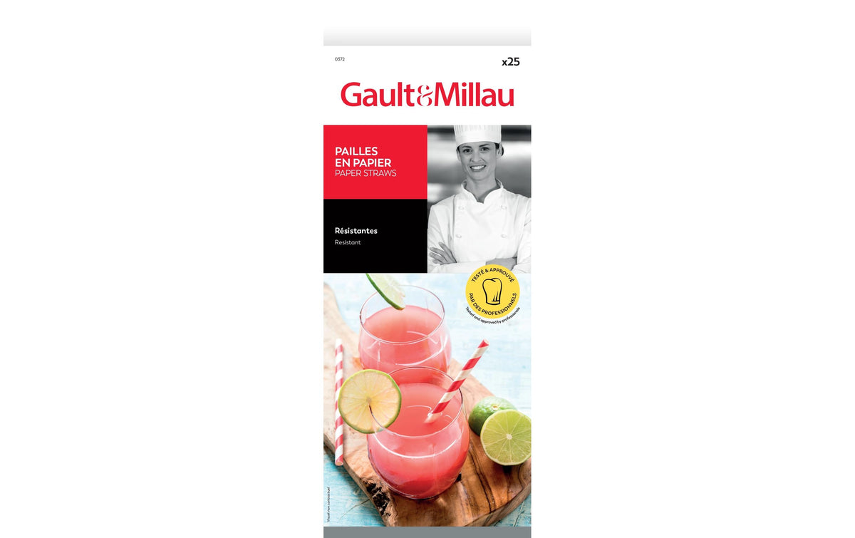Gault millau Gault & Millau Papiertrinkhalme, 20 cm, mehrfarbig – 25 Stk.