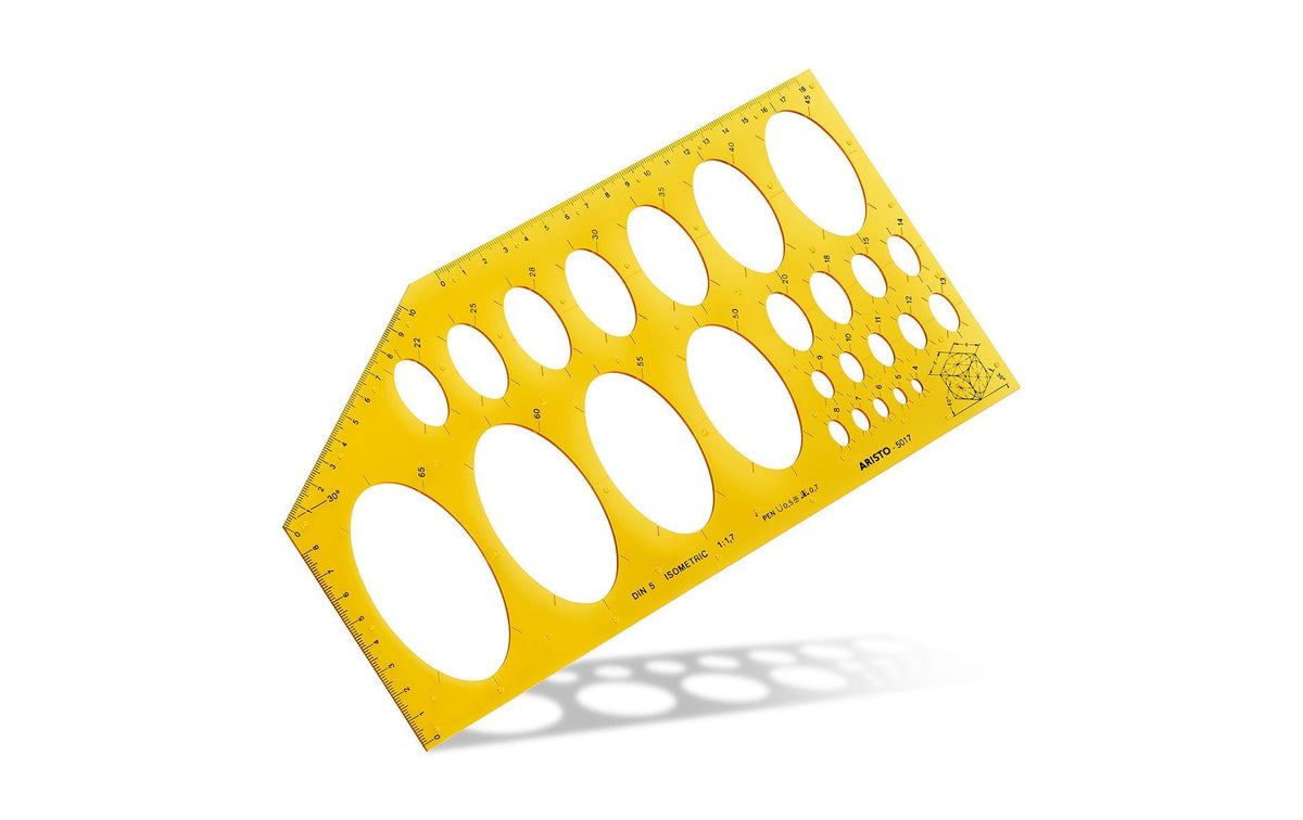Aristo Kombinationsschablone, 29,5 × 15,0 cm, Isometrisch DIN 5