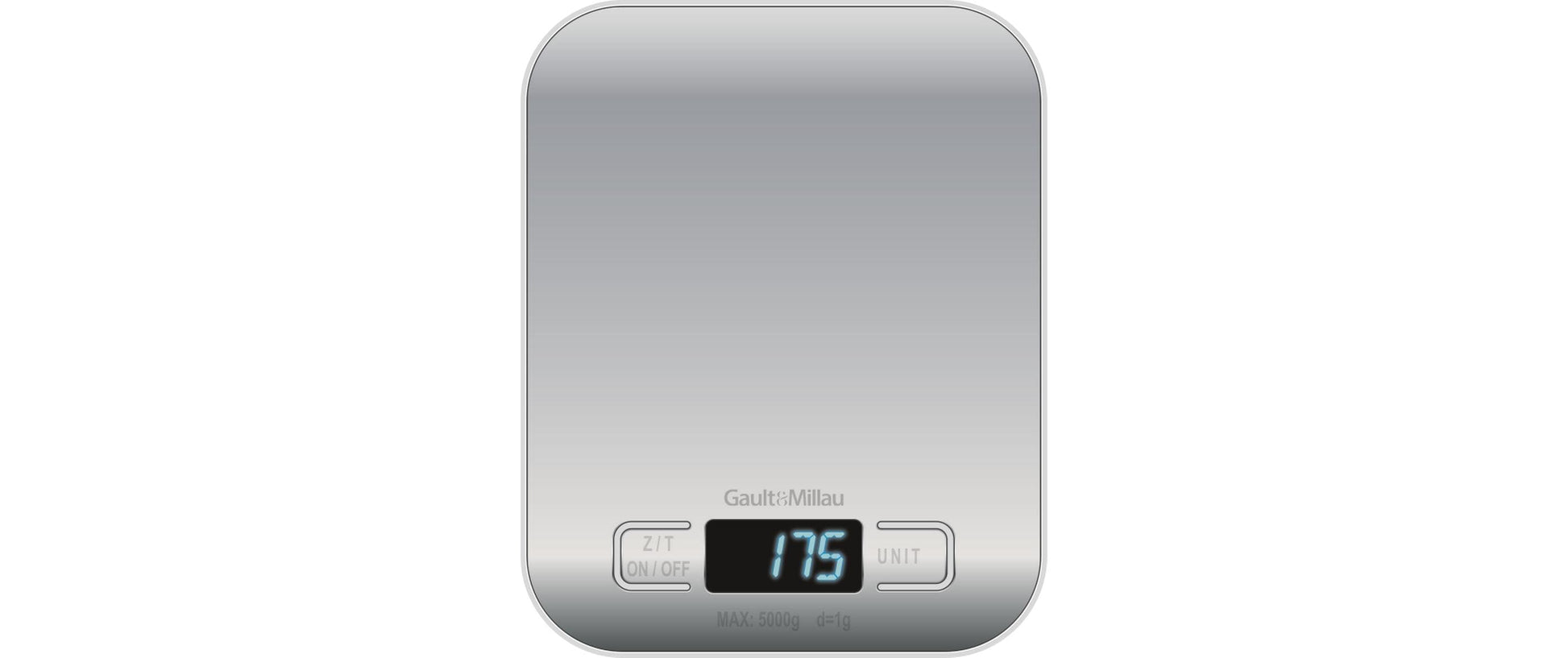 Gault millau Gault & Millau – Küchenwaage – bis 5 kg, 1 g Teilung, Kunststoff, silber