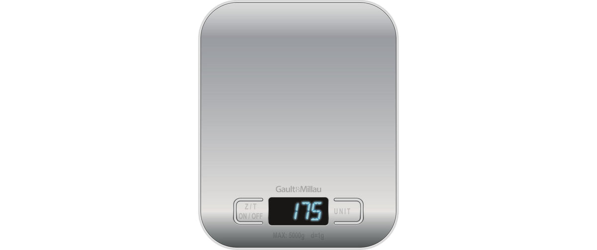 Gault millau Gault & Millau – Küchenwaage – bis 5 kg, 1 g Teilung, Kunststoff, silber