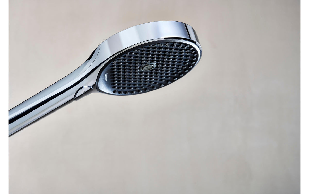 Hansgrohe Handbrause Rainfinity – 13 cm, Kunststoff, 3 Strahlarten, Chrom