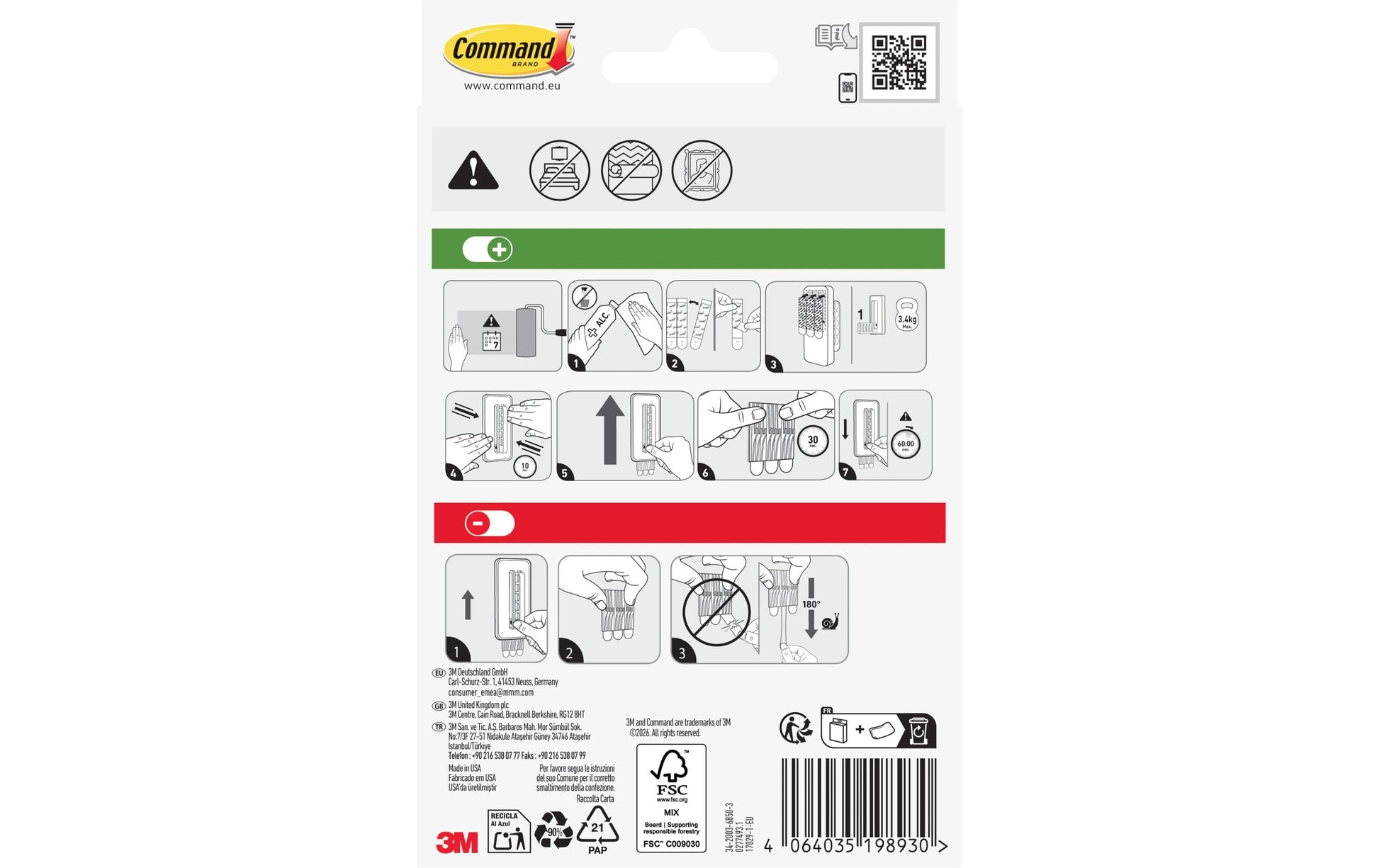Command 17029-WHI-1-EU Haken – Kunststoff – Weiss – faltbar