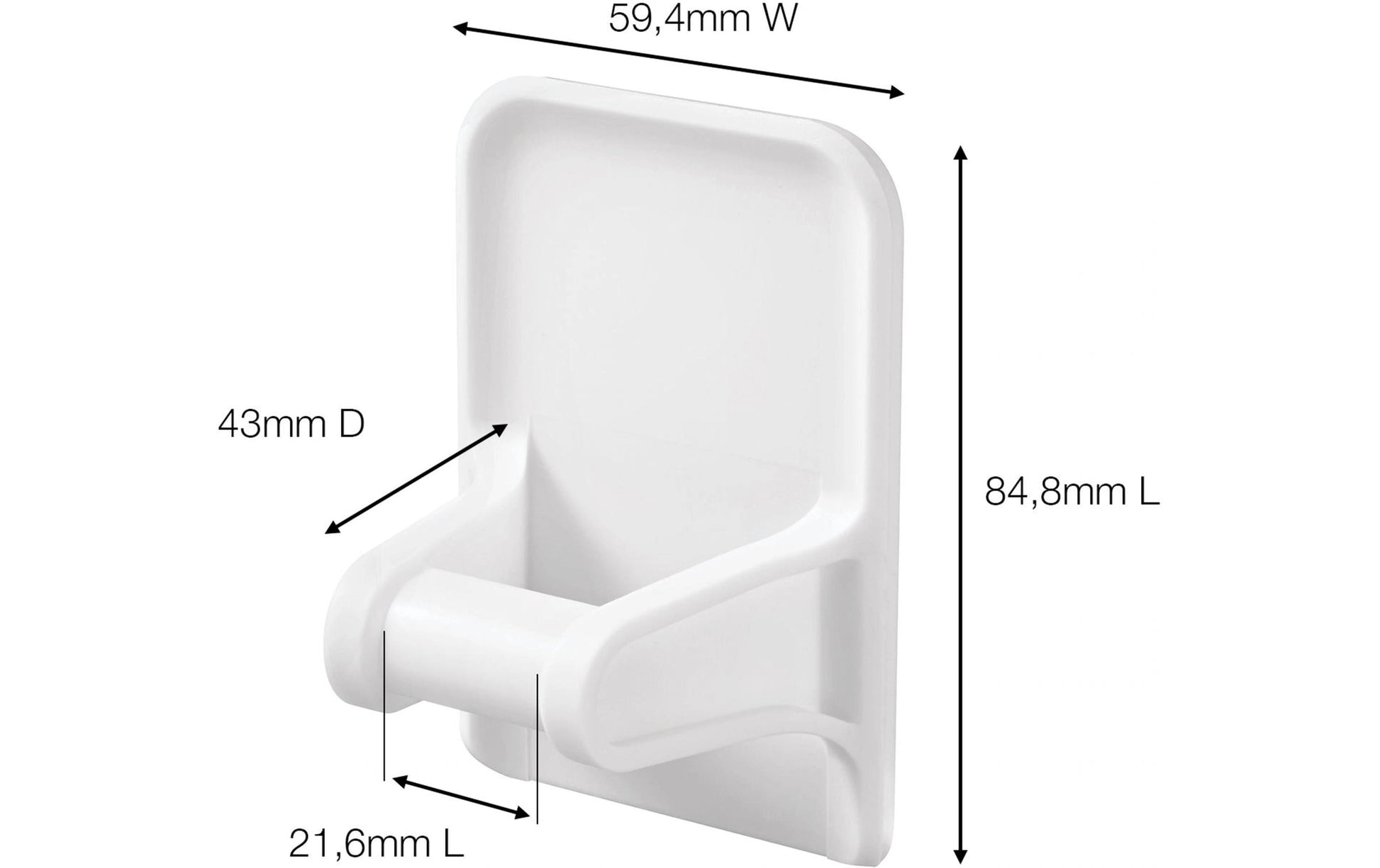 Command Haken – Kunststoff – Weiss – Ablösbar (1,3 kg) – 98 × 171 mm – 6 Stück