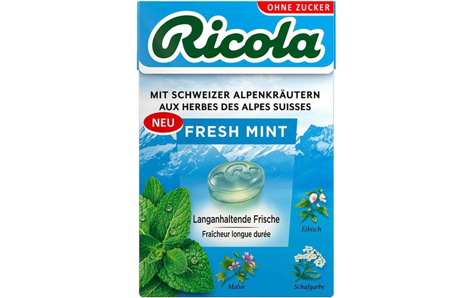 Ricola Kräuterbonbons – Pfefferminze, vegan, zuckerfrei – 50 g