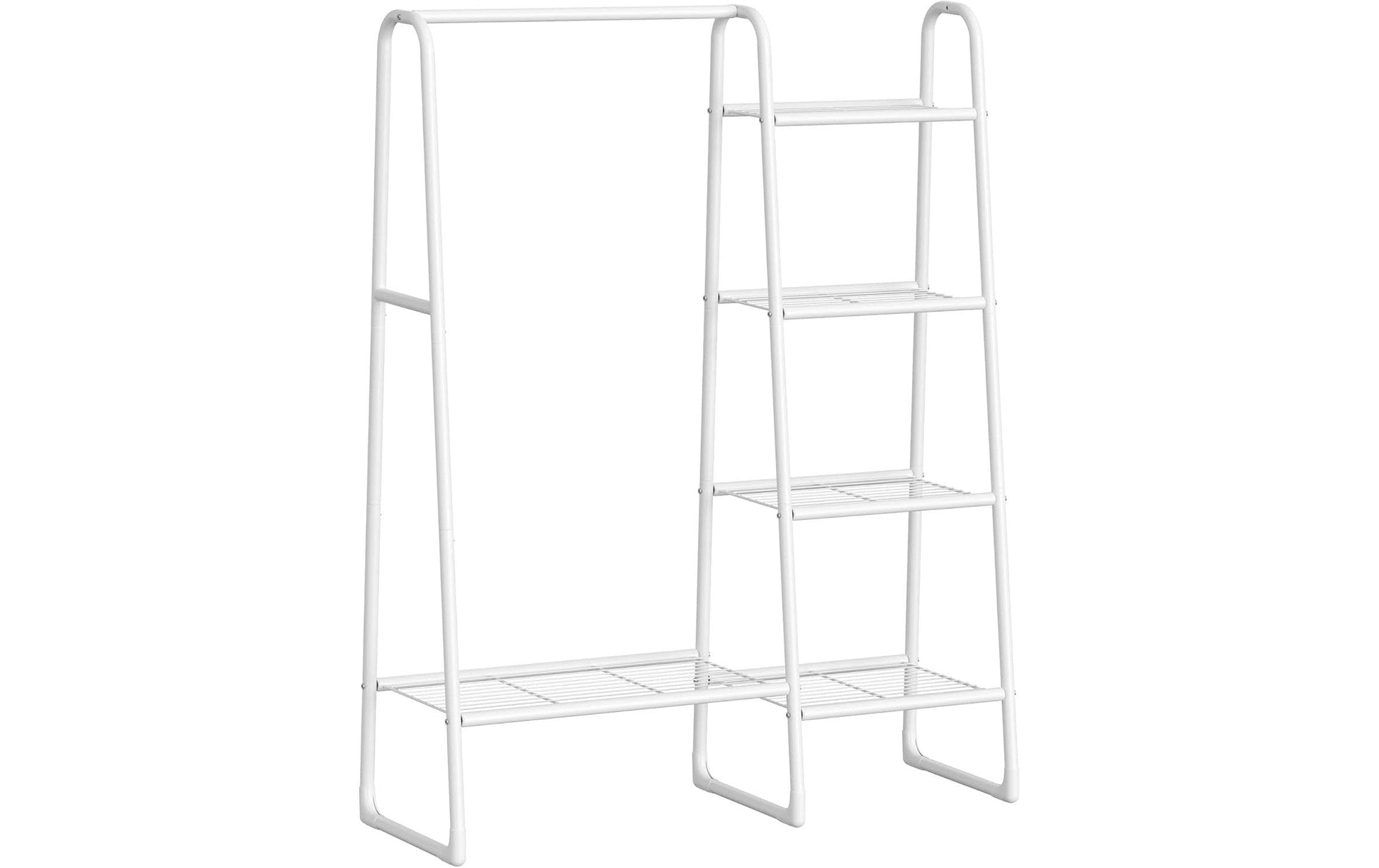 Songmics Garderobenständer – Stahl/Kunststoff, Weiss, 101,7 × 40 × 153,3 cm