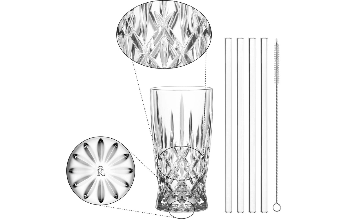 Nachtmann Latte-Macchiato-Gläser – 8er Set, 350 ml, Ø 7,5 cm, H 14,7 cm, Kristallglas, spülmaschinenfest