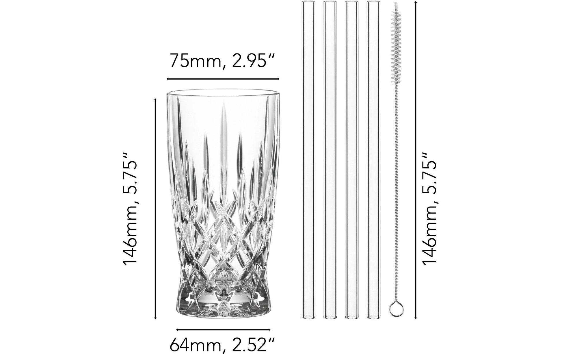 Nachtmann Latte-Macchiato-Gläser – 8er Set, 350 ml, Ø 7,5 cm, H 14,7 cm, Kristallglas, spülmaschinenfest