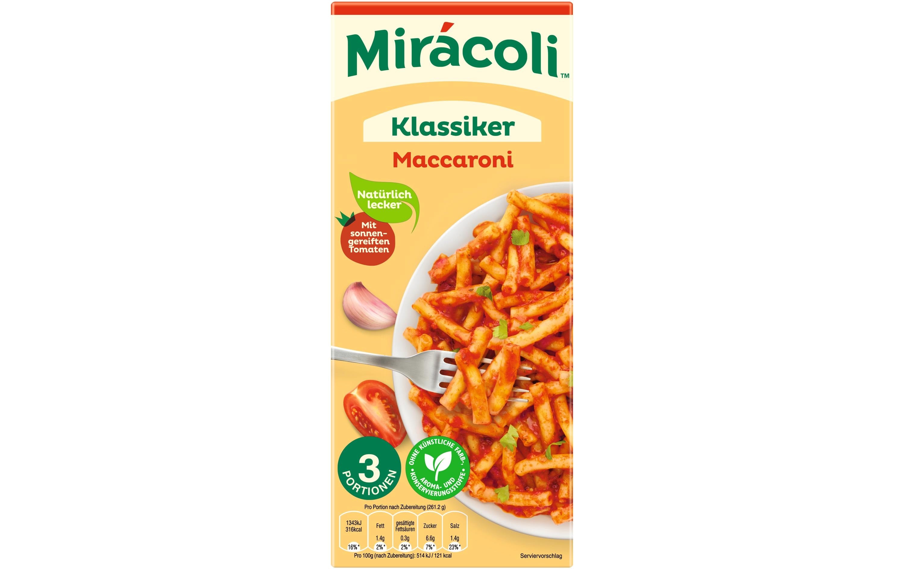 Mirácoli Pasta-/Teiggericht Tomate, vegetarisch – 356 g
