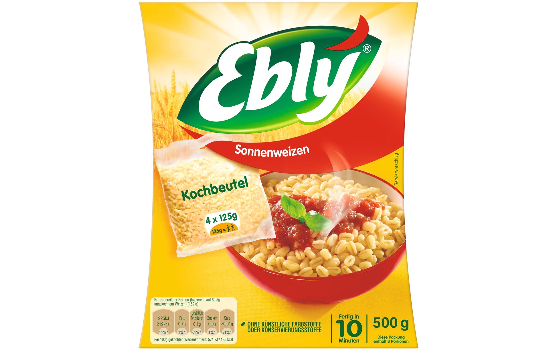 Ebly Vorgegarte Weizenkörner Sonnenweizen vegan – 500 g