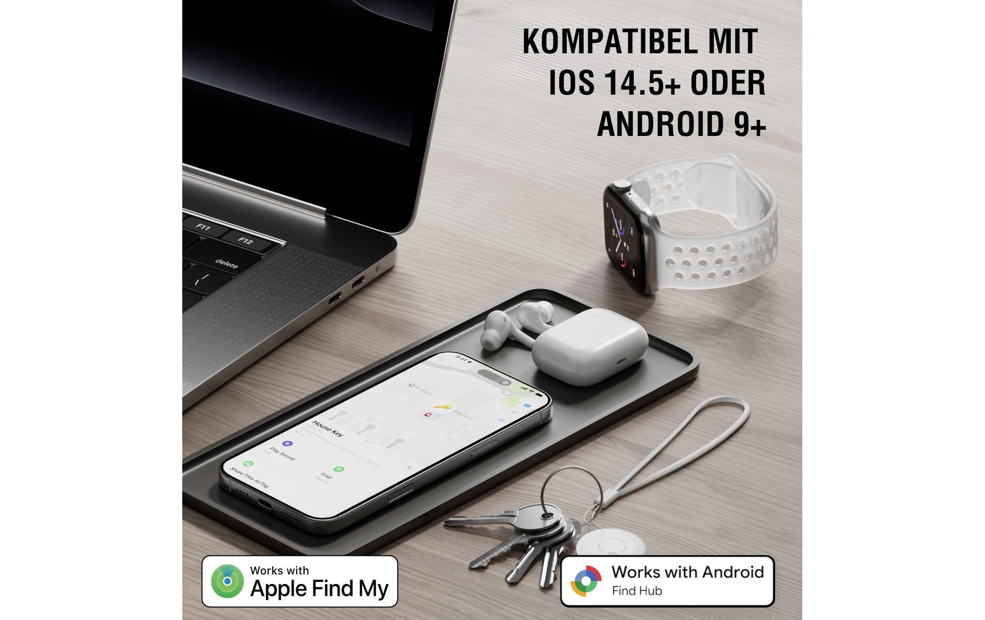 4SMARTS Finder SkyTag Duos – Schwarz, für Android, iOS