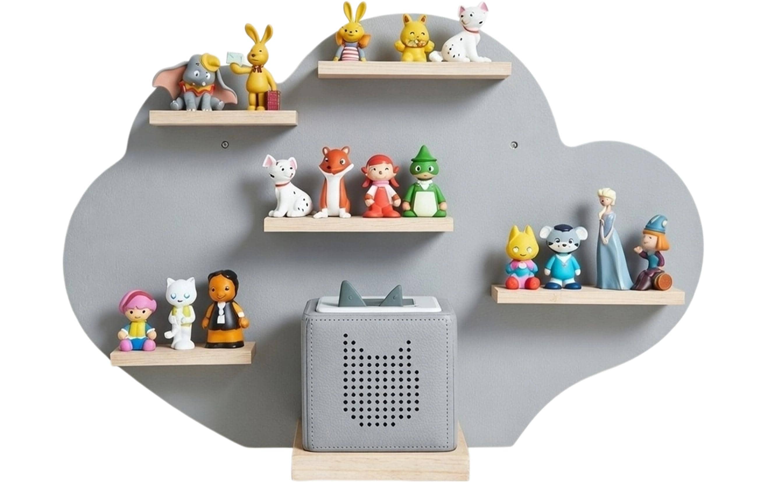 Relaxdays Wandregal / Schweberegal – 6 Böden – 61 × 17 × 40 cm – Braun/Grau – MDF