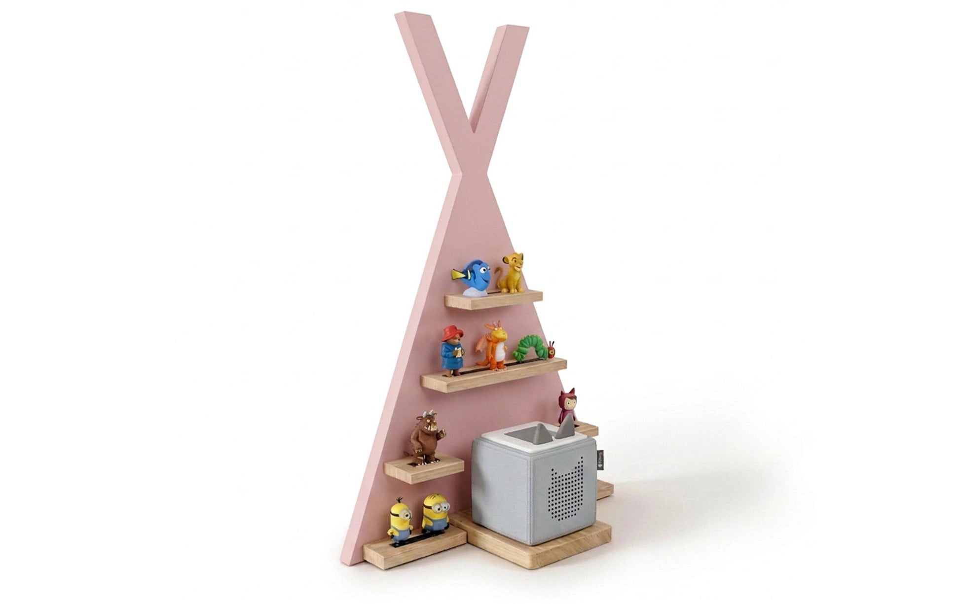 Relaxdays Wandhalterung – MDF/Holz – Braun/Rosa – 490 × 690 × 90 mm