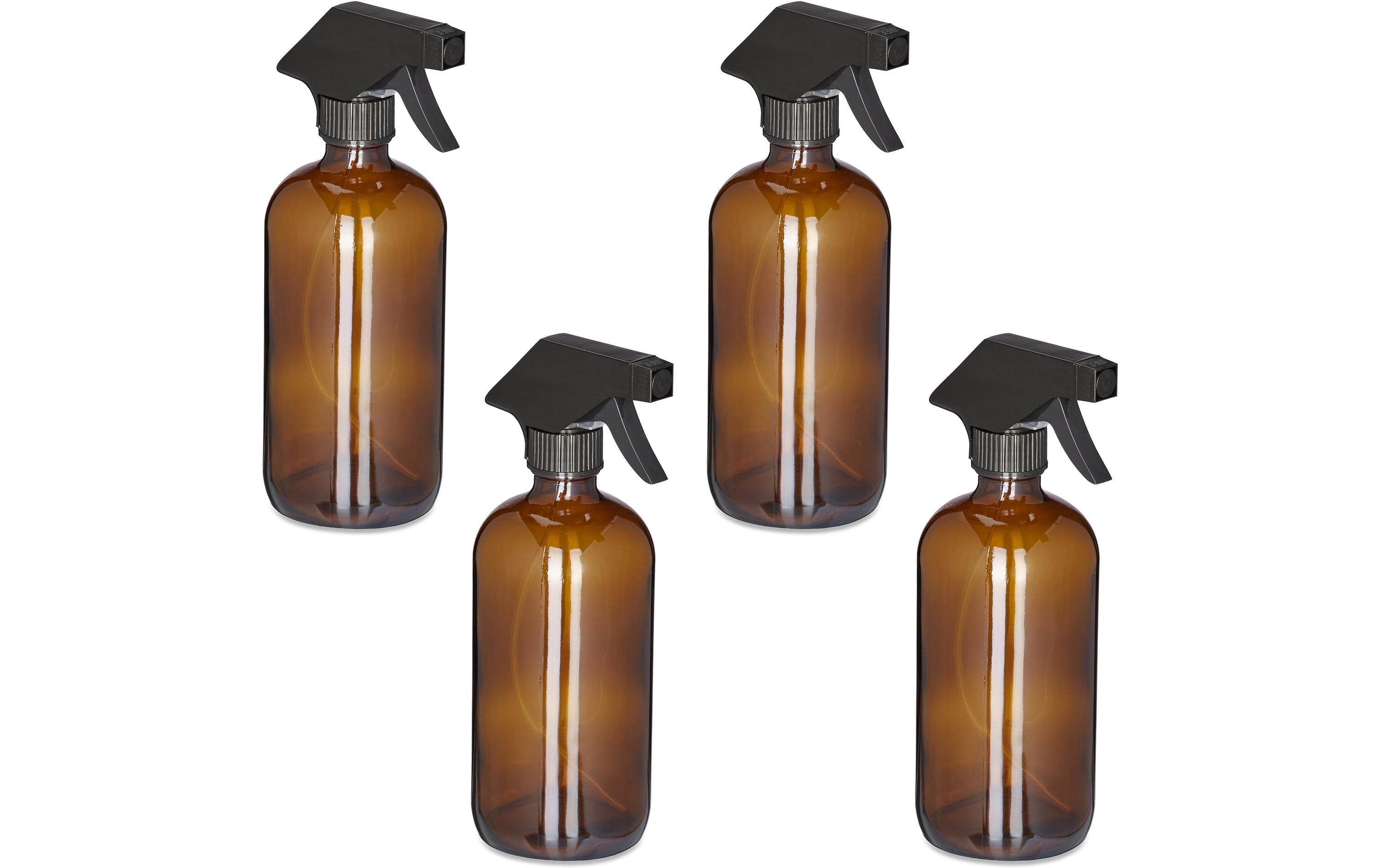 Relaxdays Sprühflasche – 0,5 l – Braun/Schwarz – Glas/Kunststoff