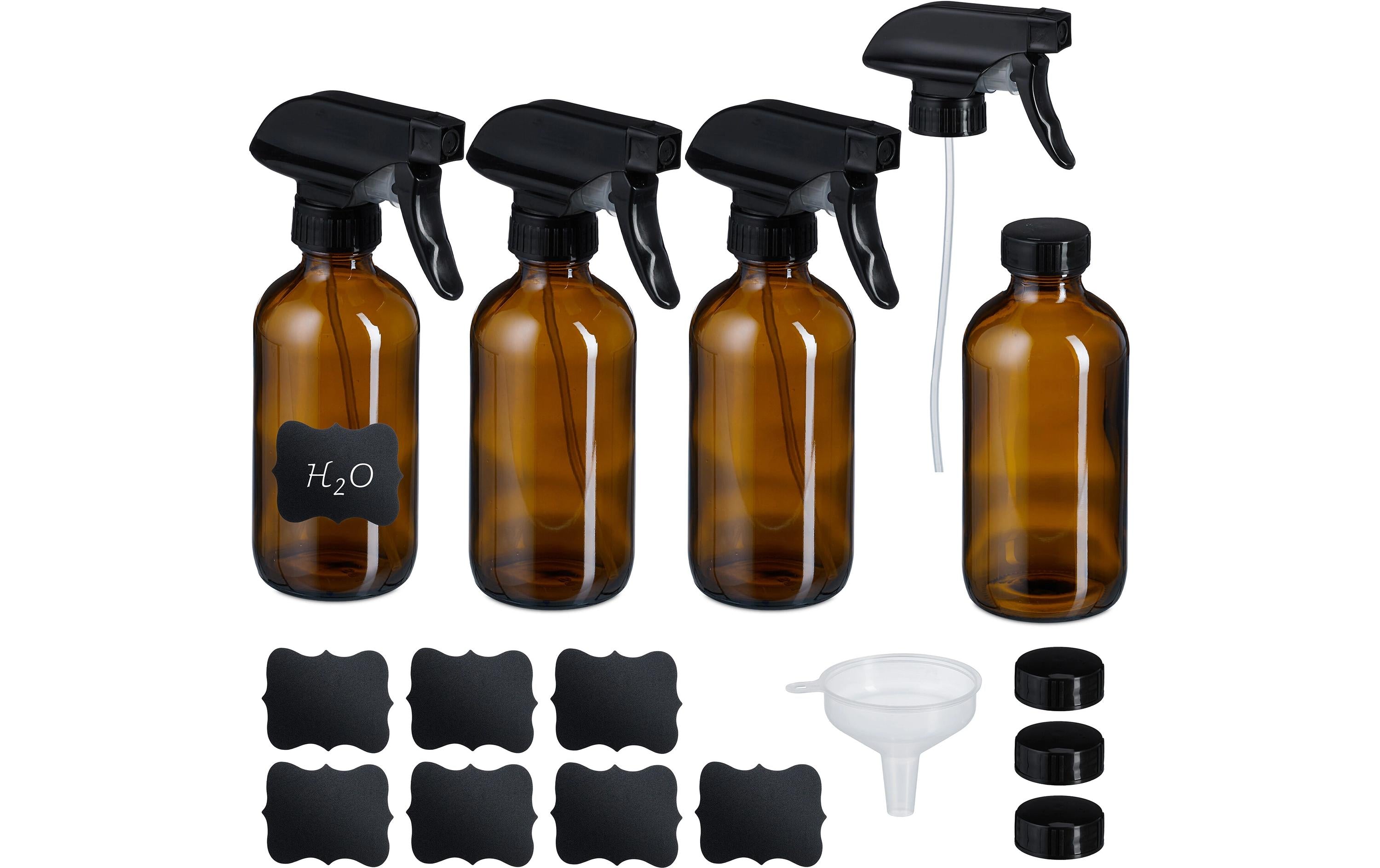 Relaxdays Sprühflasche – 0,25 l – Braun – 4 Stk.
