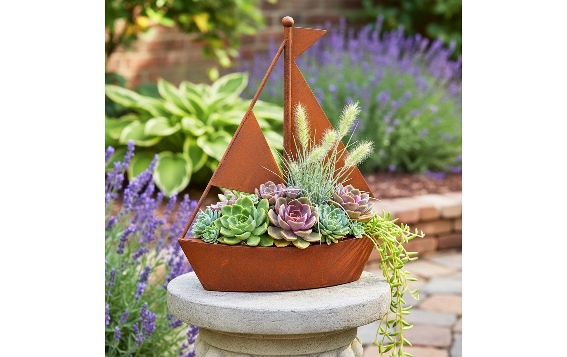 Relaxdays Gartendeko – 34,5 × 43 × 10 cm – Stahl, Rostbraun