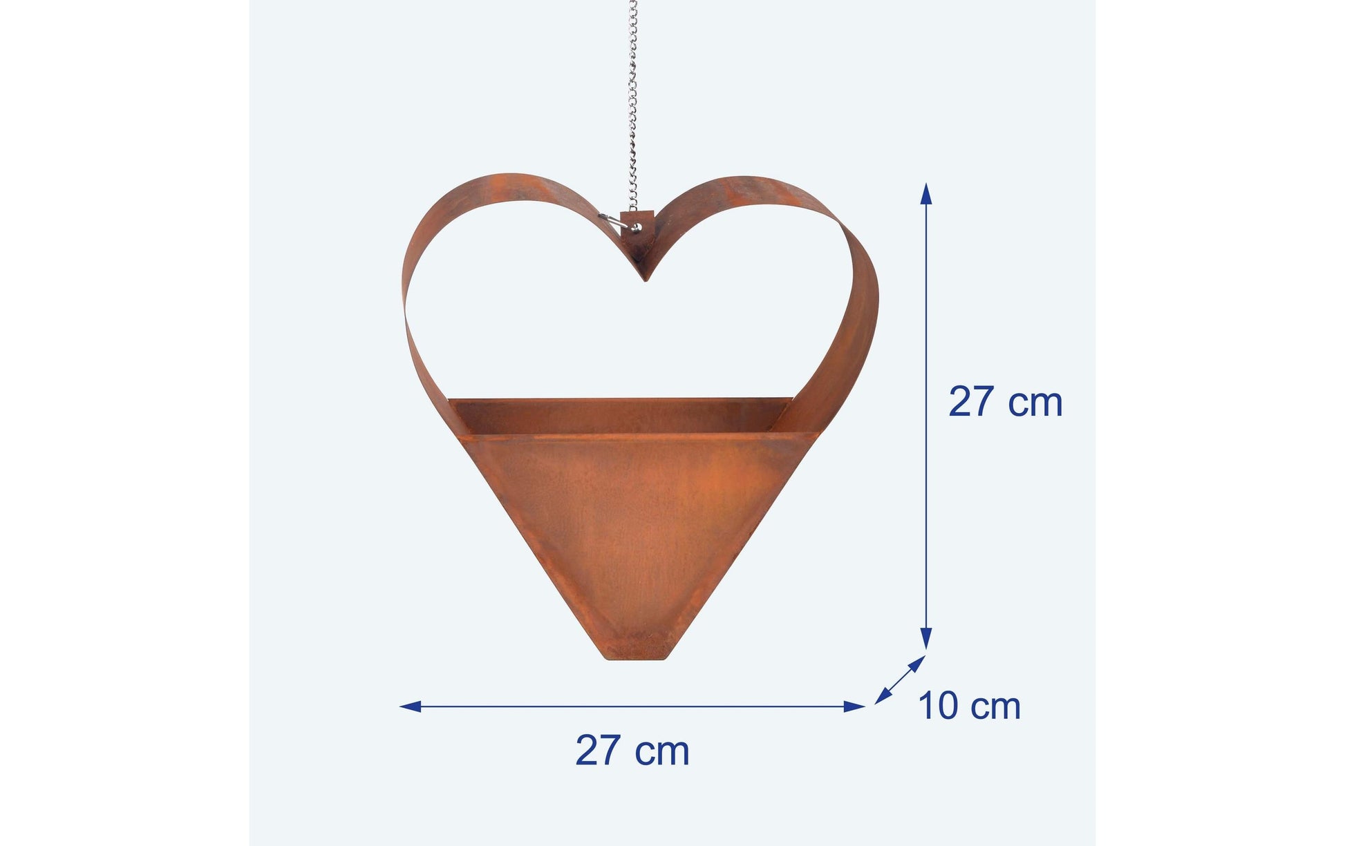 Relaxdays Gartendeko – 27 × 27 × 10 cm – Stahl, Braun, 1-teilig