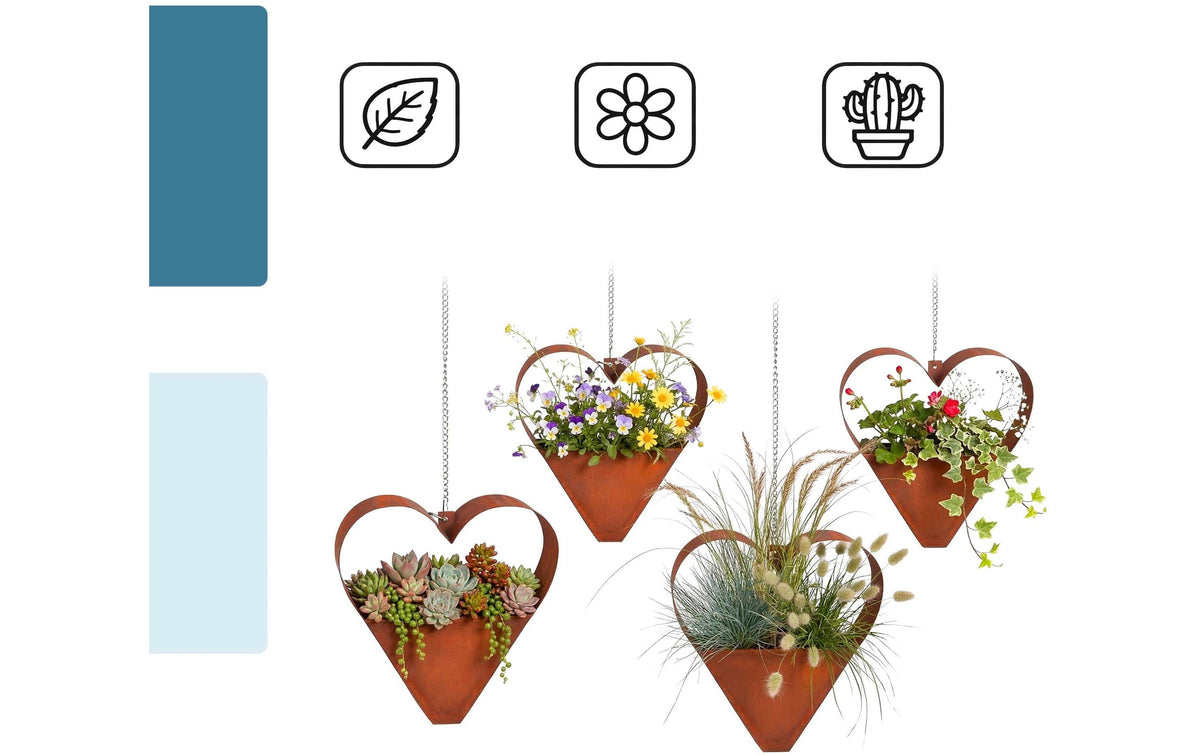 Relaxdays Gartendeko – 27 × 27 × 10 cm – Stahl, Braun, 1-teilig