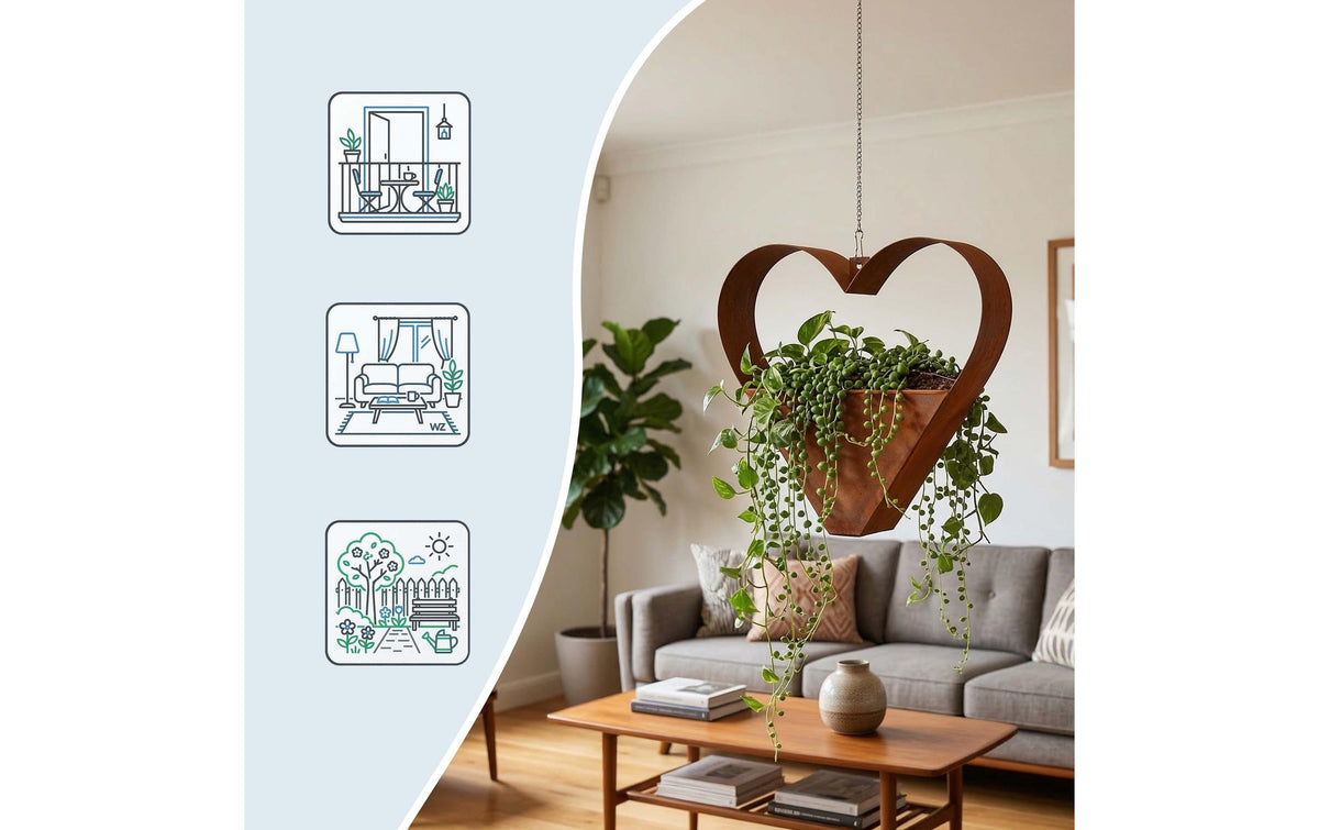 Relaxdays Gartendeko – 27 × 27 × 10 cm – Stahl, Braun, 1-teilig