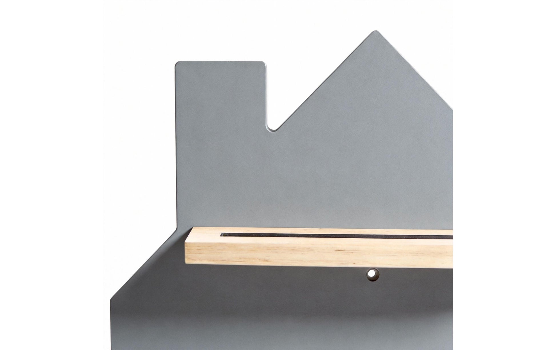 Relaxdays Wandregal, Toniebox Haus – 6 Böden – 28 × 17 × 43 cm – Grau/Hellbraun – Kiefernholz/MDF