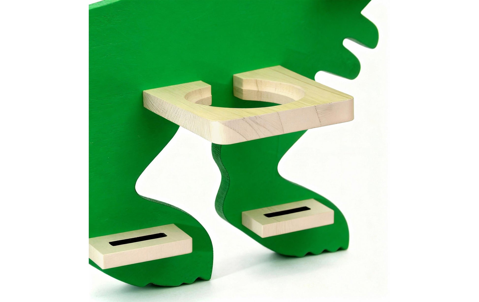 Relaxdays Wandregal – 6 Böden – 59 × 15 × 45 cm – für Toniebox Dino – grün/hellbraun – MDF