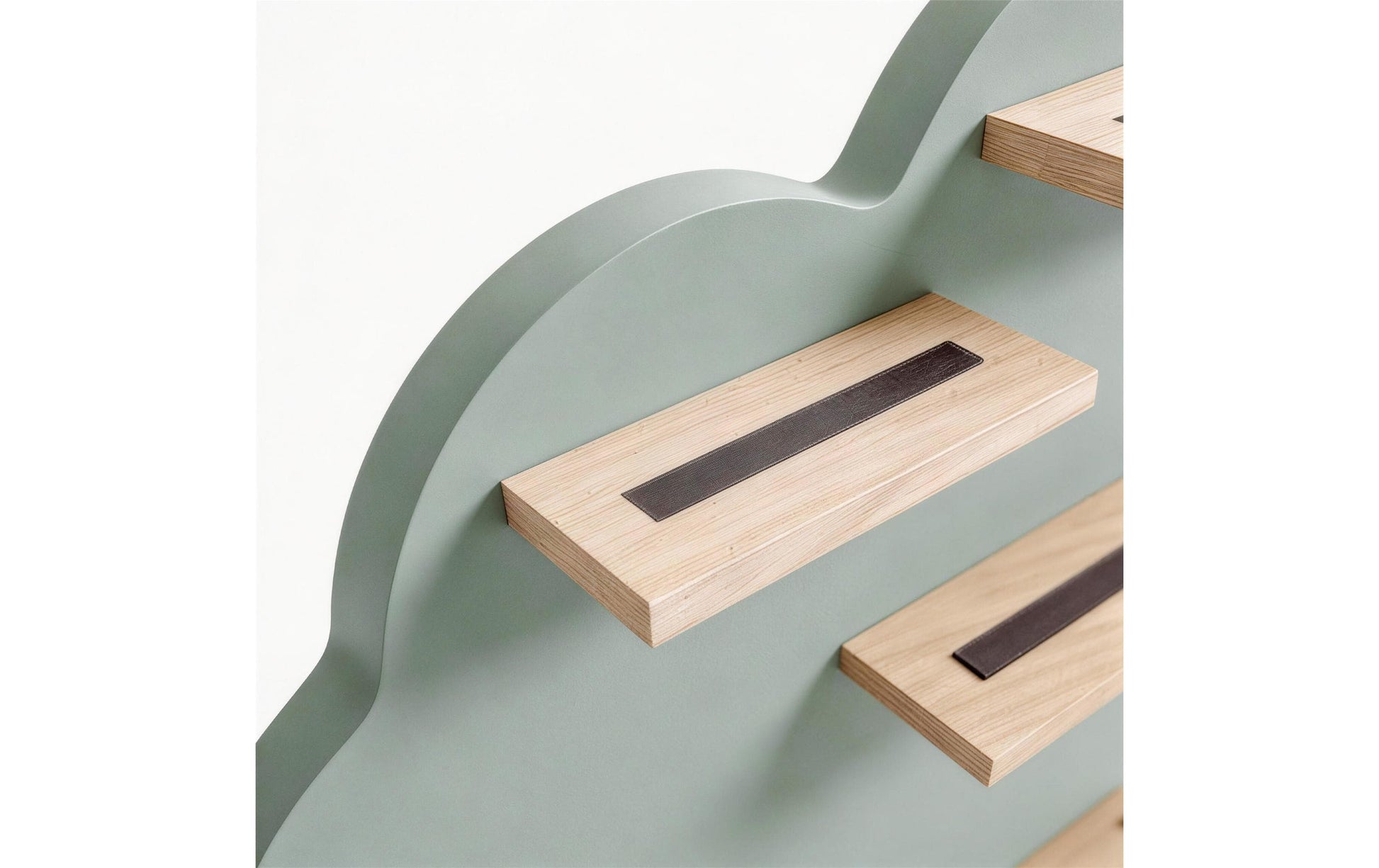 Relaxdays Wandregal Toniebox Wolke – 6 Böden – 61 × 17 × 40 cm – Braun/Grün – MDF