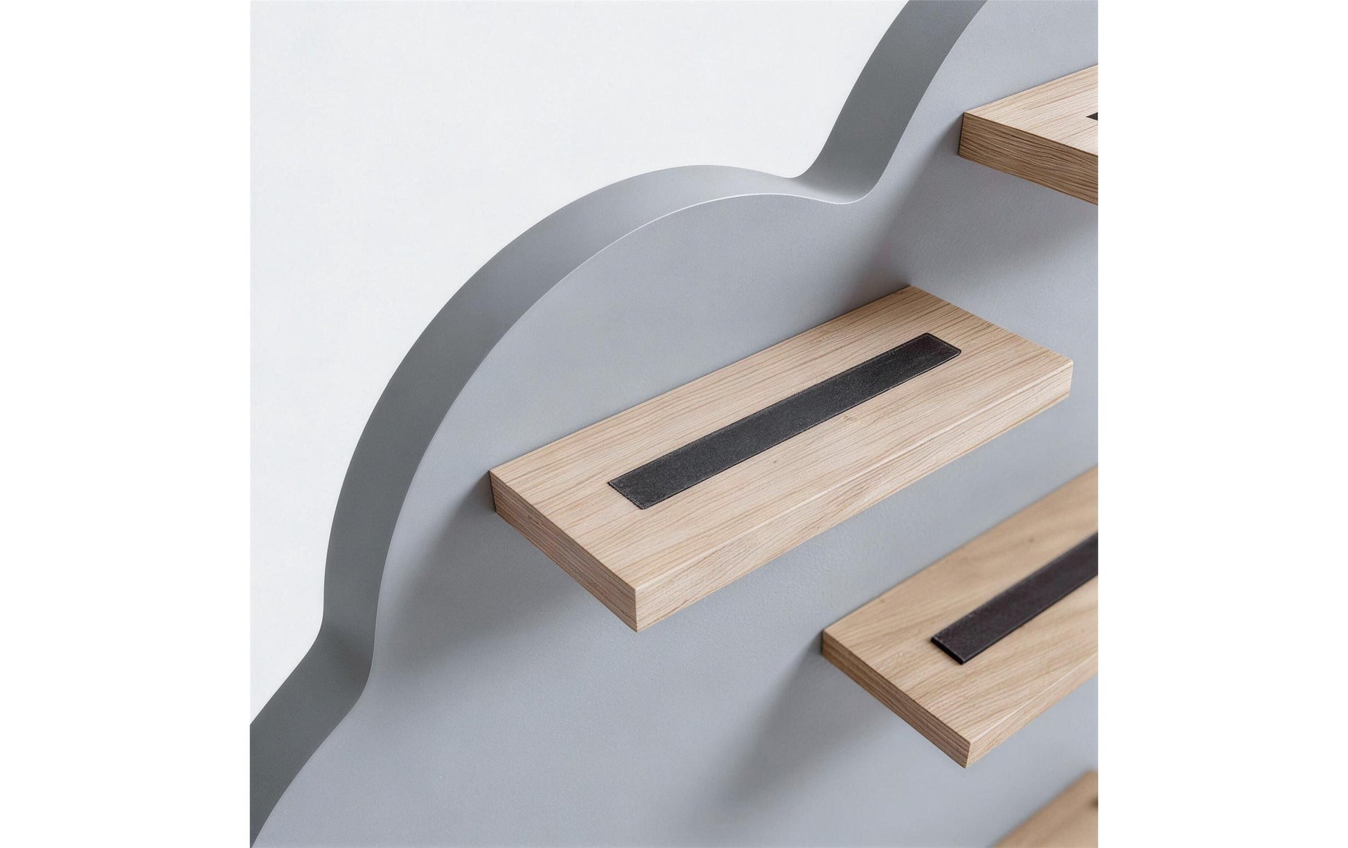 Relaxdays Wandregal / Schweberegal – 6 Böden – 61 × 17 × 40 cm – Braun/Grau – MDF