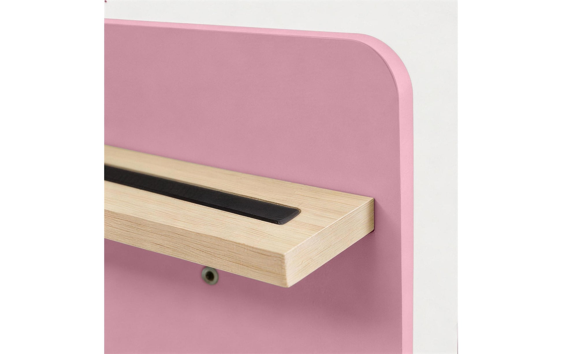 Relaxdays Wandregal – Wandmontage – 4 Böden – 39 × 15 × 29 cm – für Toniebox – Hellbraun/Rosa – Kiefer/MDF