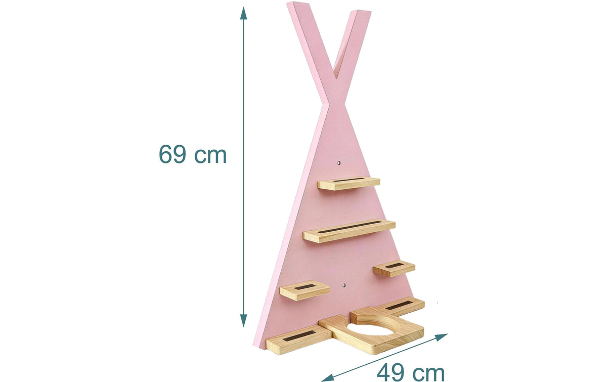 Relaxdays Wandhalterung – MDF/Holz – Braun/Rosa – 490 × 690 × 90 mm