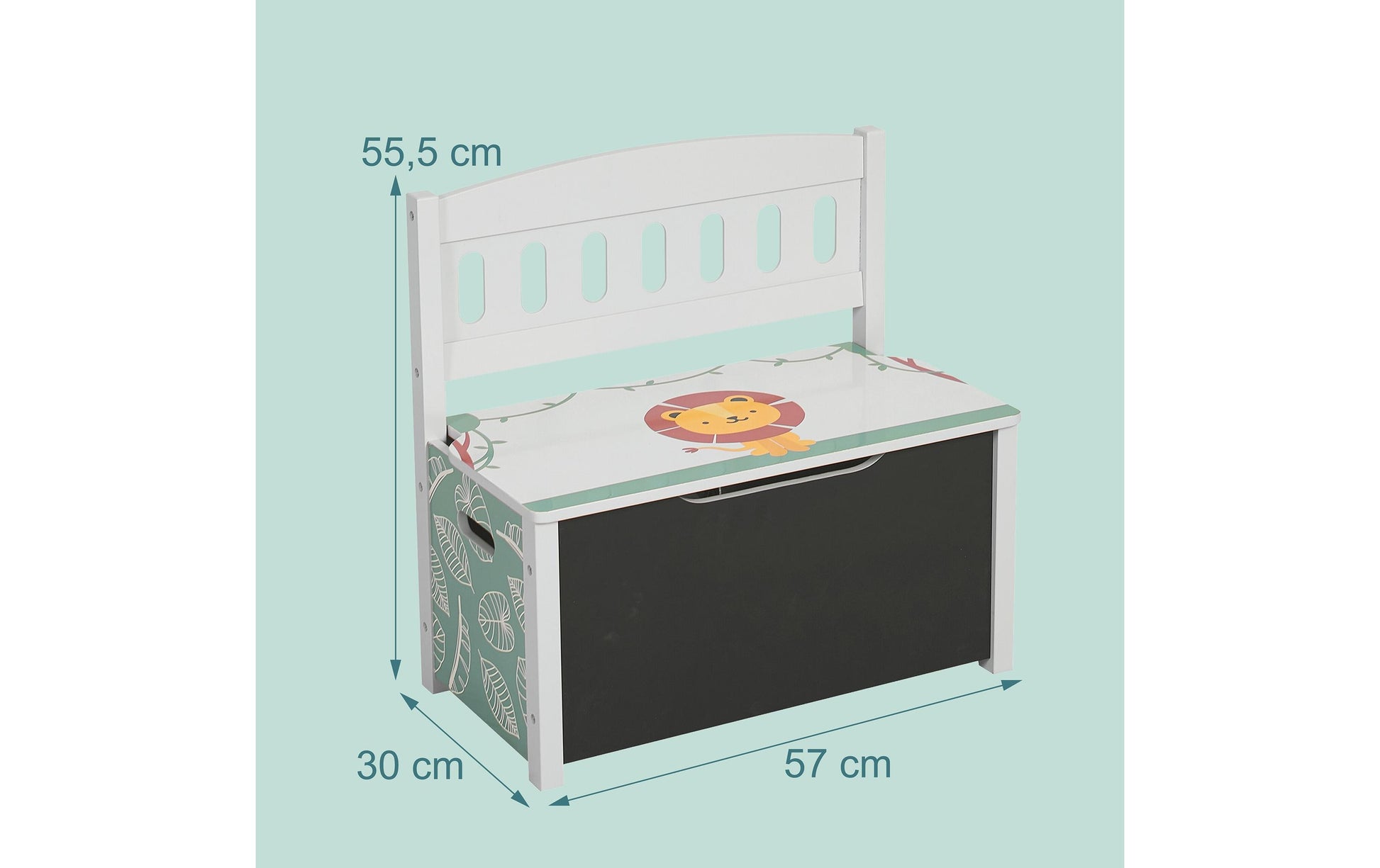 Relaxdays Beistelltisch – 57 × 30 × 55,5 cm – MDF – Mehrfarbig – mit Stauraum, Tafel