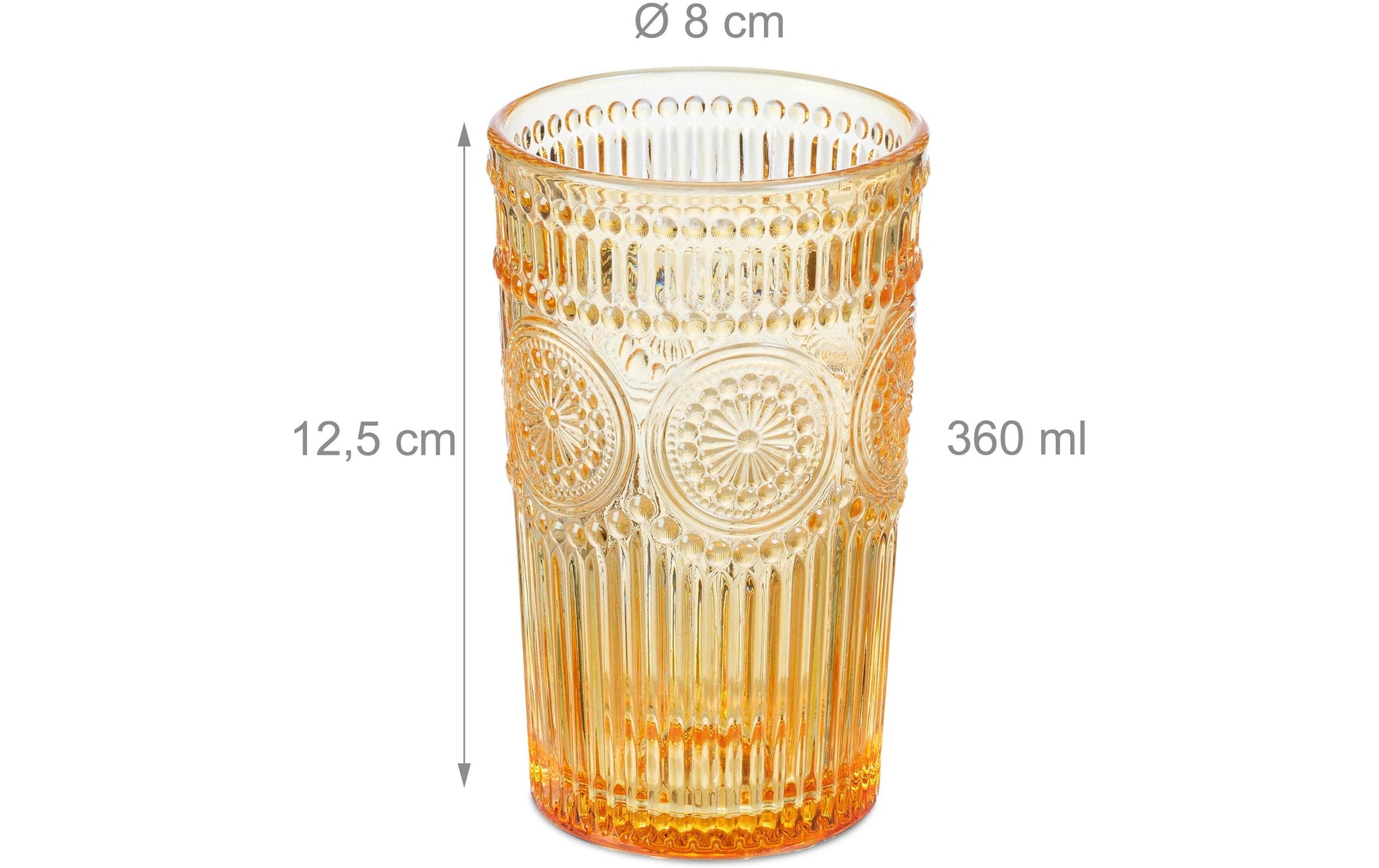 Relaxdays Trinkglas – 4er Set, 360 ml, Ø 8 cm, Glas, Mehrfarbig, spülmaschinenfest