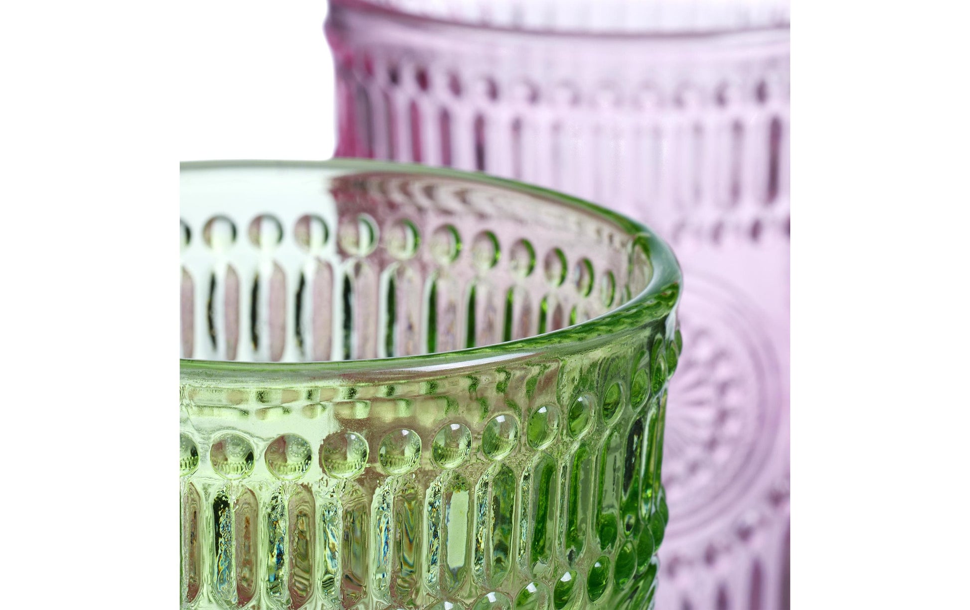 Relaxdays Trinkglas – 4er Set, 360 ml, Ø 8 cm, Glas, Mehrfarbig, spülmaschinenfest