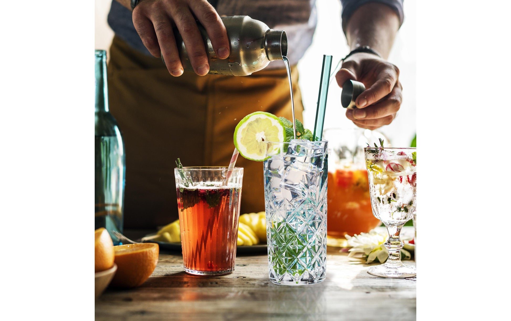 Relaxdays Longdrinkgläser – 6er Set, 300 ml, Ø 7 cm, Glas, Transparent, spülmaschinenfest