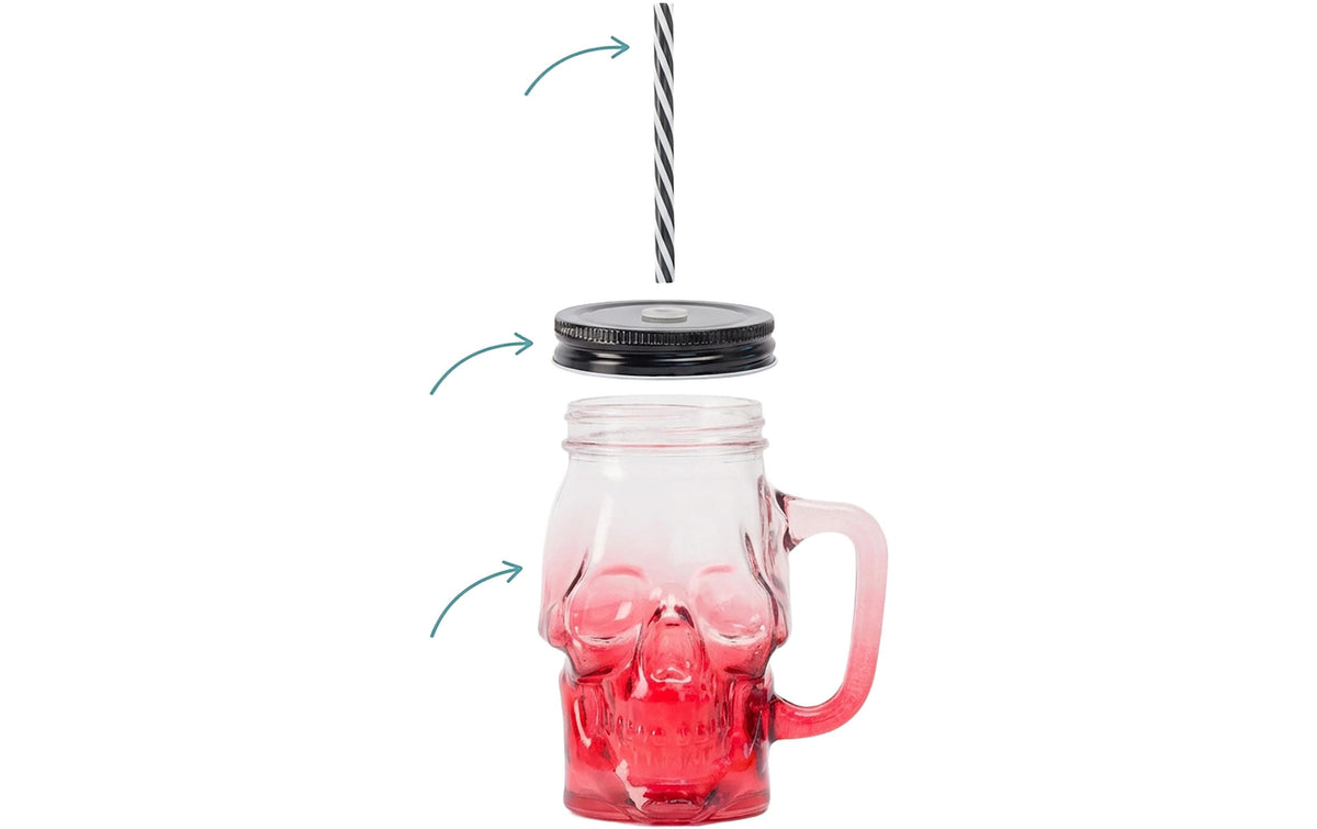 Relaxdays Trinkglas – 4er Set, 500 ml, Ø 12 cm, Glas, Blau/Gelb/Rot, spülmaschinenfest
