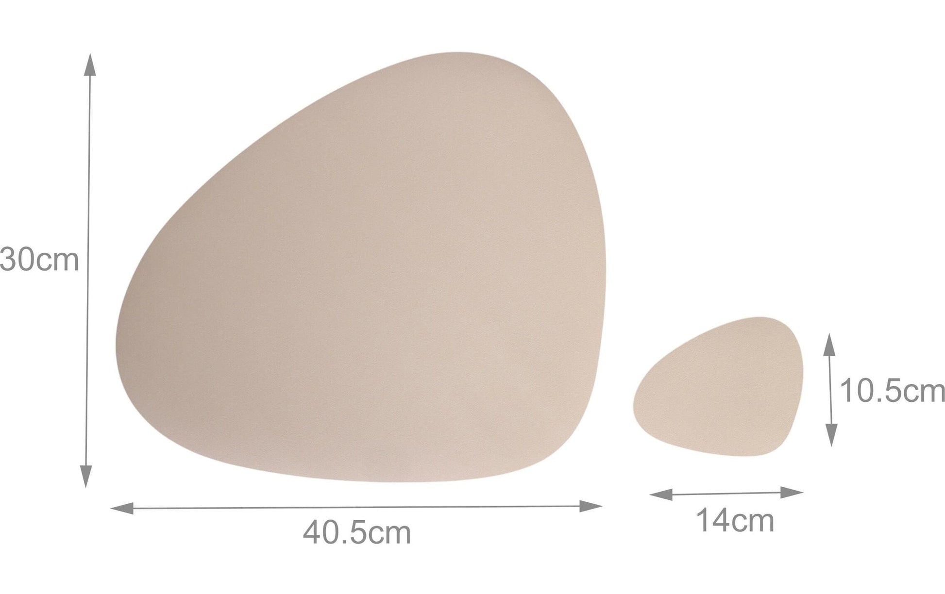 Relaxdays Tischset – oval, Kunstleder (PVC), beige/grau, 40,5 × 30 cm – 12er-Set