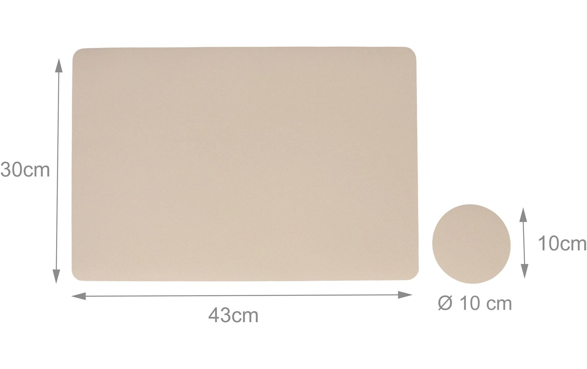 Relaxdays Tischset – Kunstleder (PU), beige/grau, 43 × 30 cm – 12er-Set