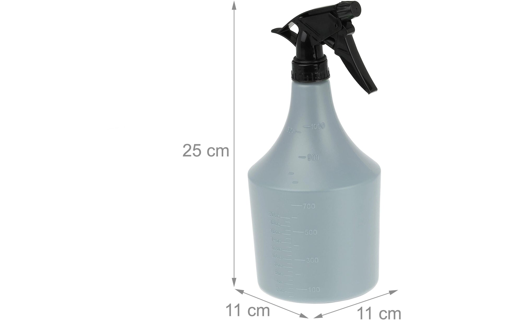 Relaxdays Sprühflasche – 1 l – Grau/Schwarz – 2 Stk.