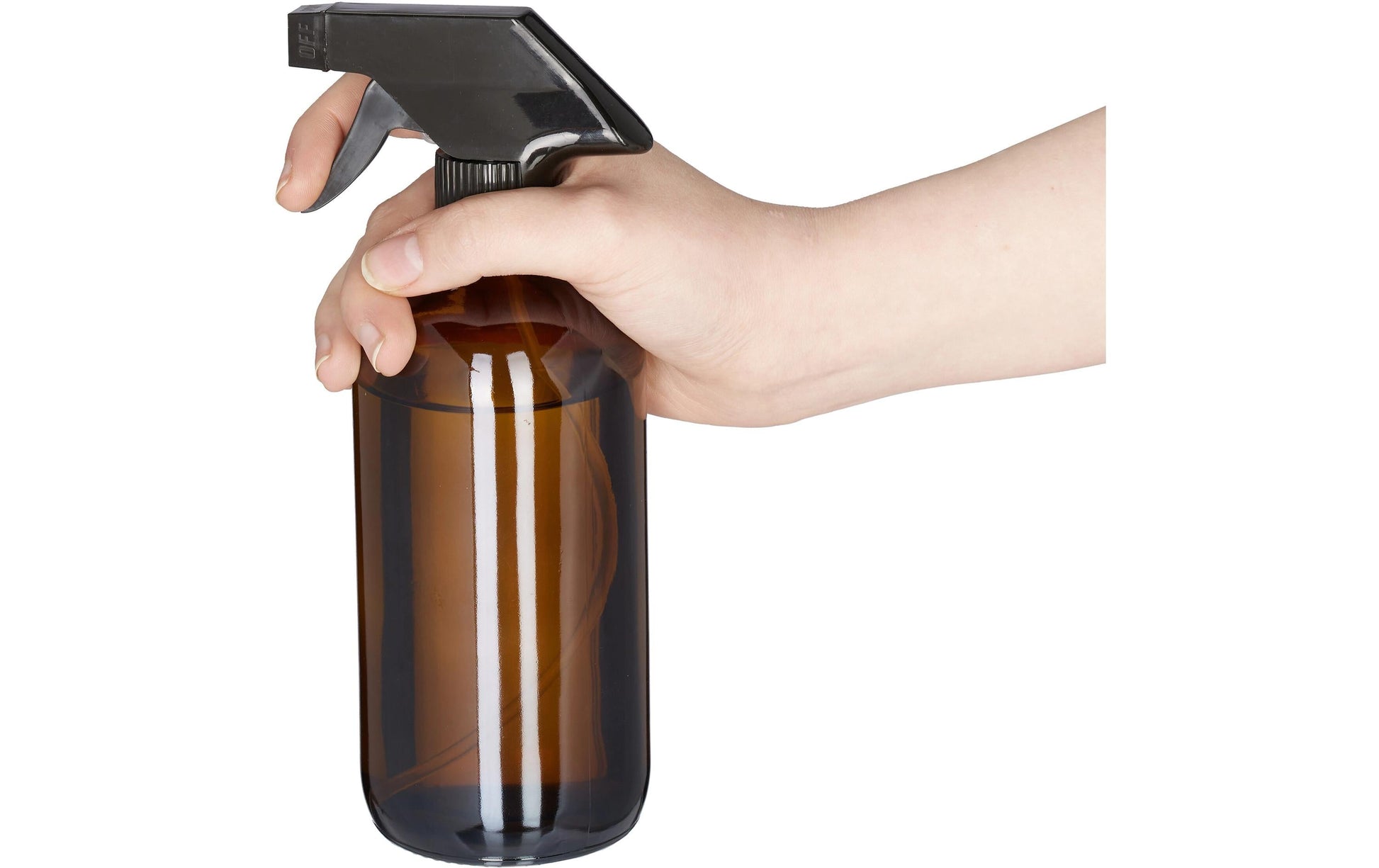 Relaxdays Sprühflasche – 0,5 l – Glas, Kunststoff – Braun, Schwarz