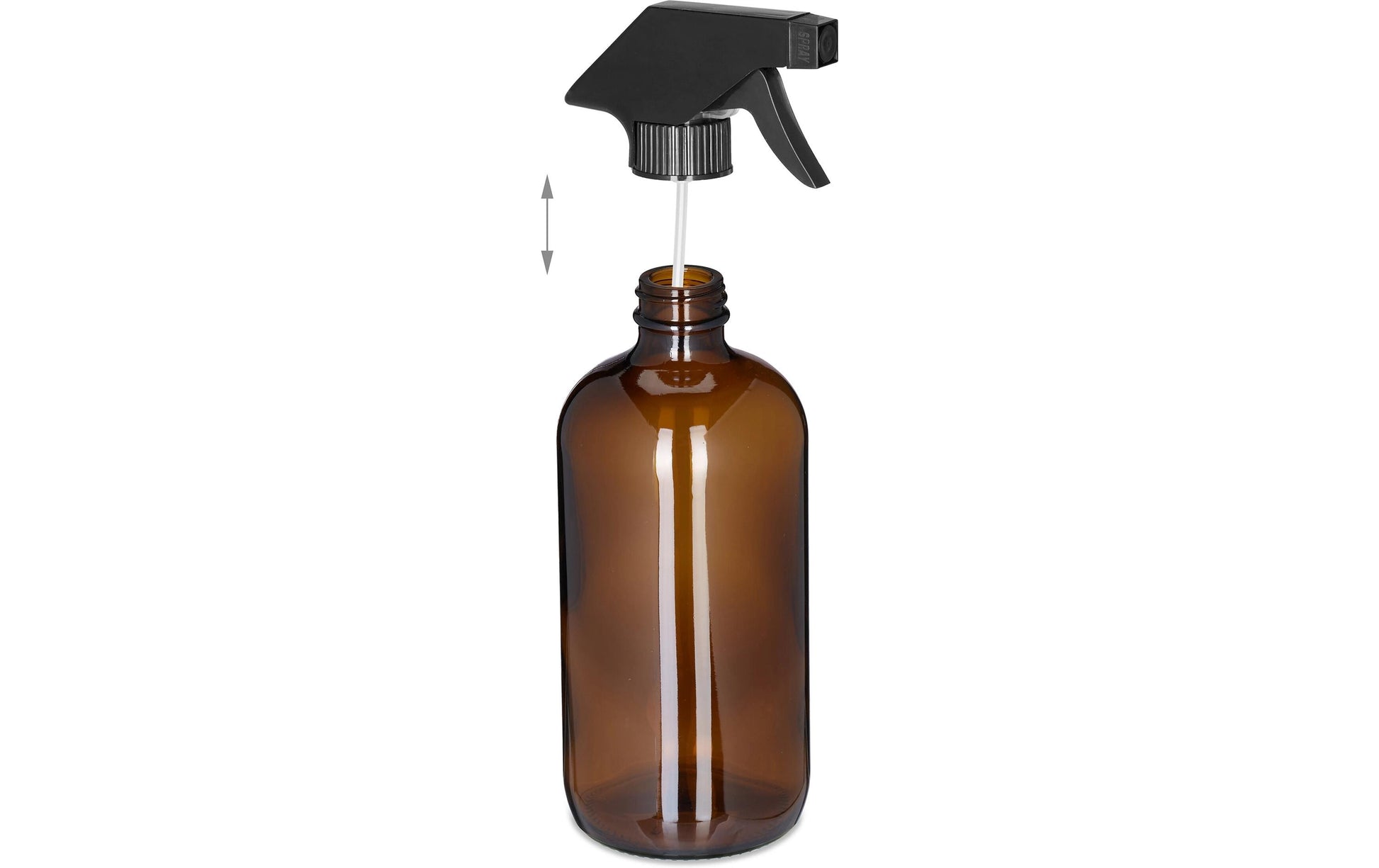 Relaxdays Sprühflasche – 0,5 l – Braun/Schwarz – Glas/Kunststoff