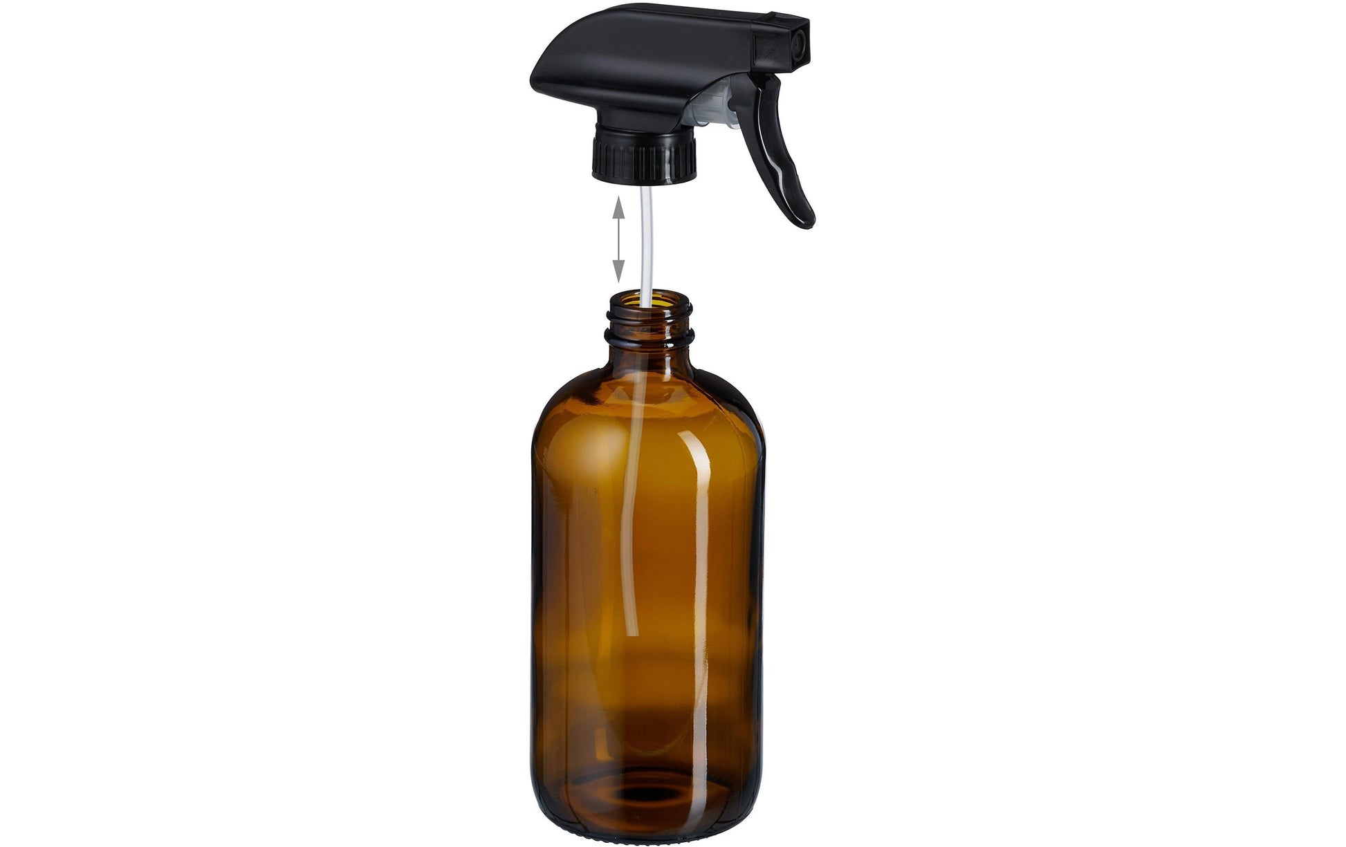 Relaxdays Sprühflasche – 0,5 l – Braun – Glas/Kunststoff – 4 Stk.