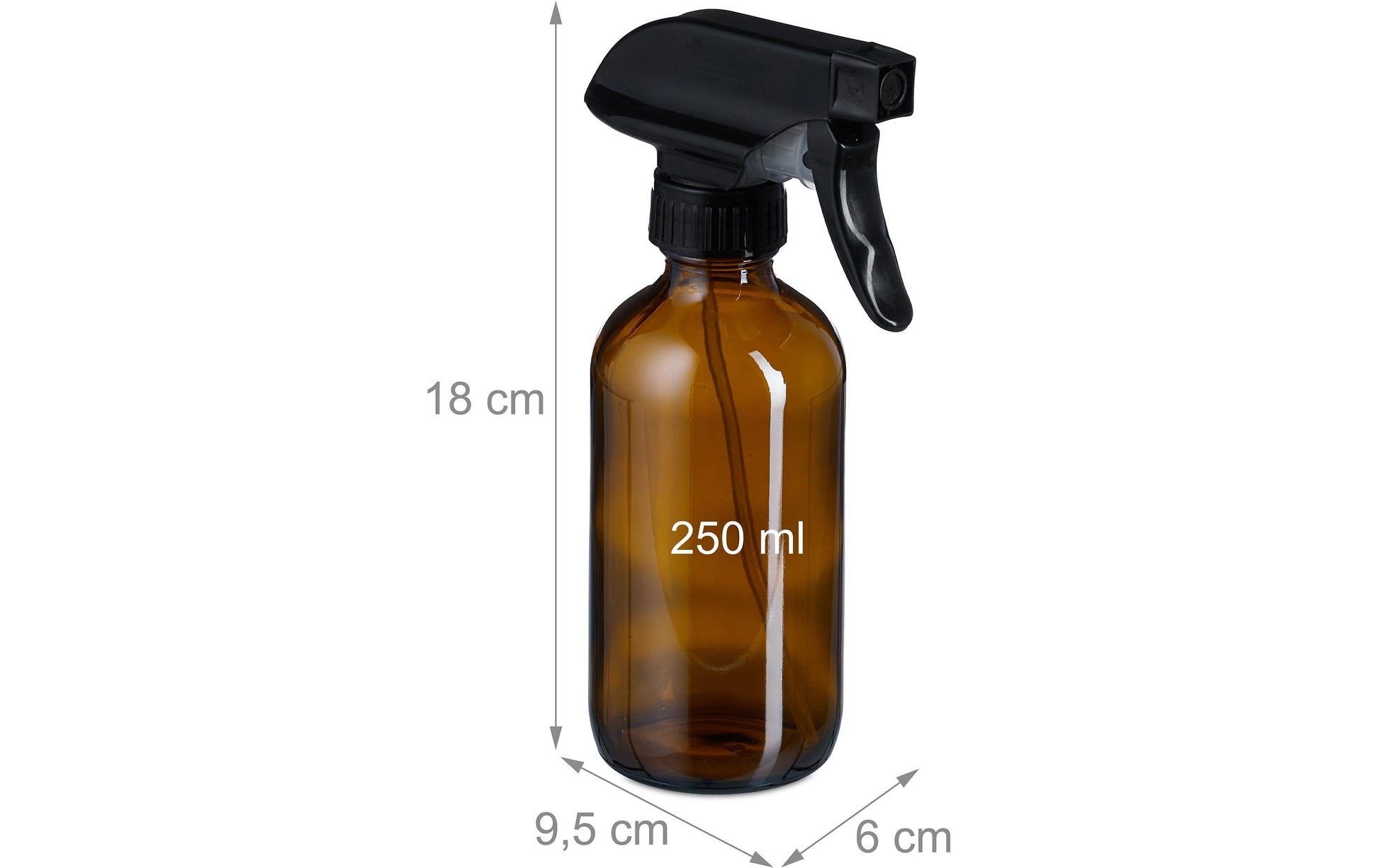 Relaxdays Sprühflasche – 0,25 l – Braun – 4 Stk.