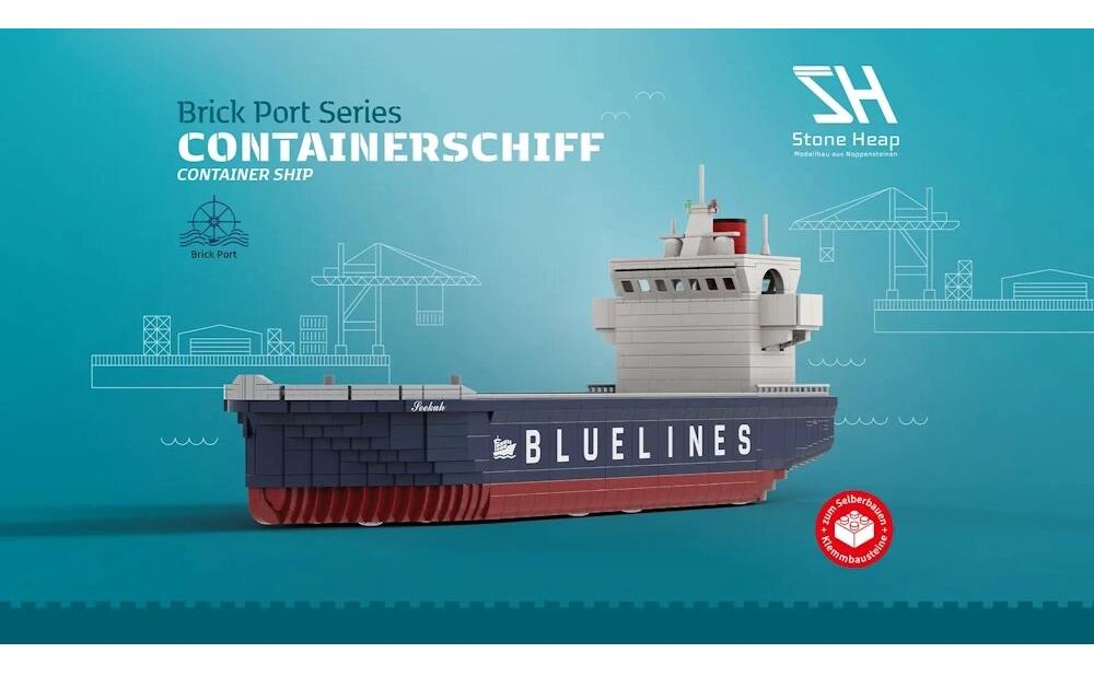 Stone heap 3D Puzzle Containerschiff – 2410 Teile – 20 × 26,5 × 58 cm – Kunststoff – ab 12 Jahren