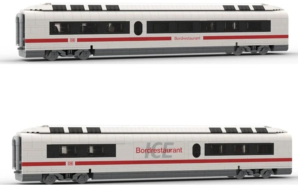 Stone Heap Eisenbahn ICE 1 Bordrestaurant – 1432-teilig – 7 × 10 × 53 cm – ab 14 Jahren – Kunststoff – weiss