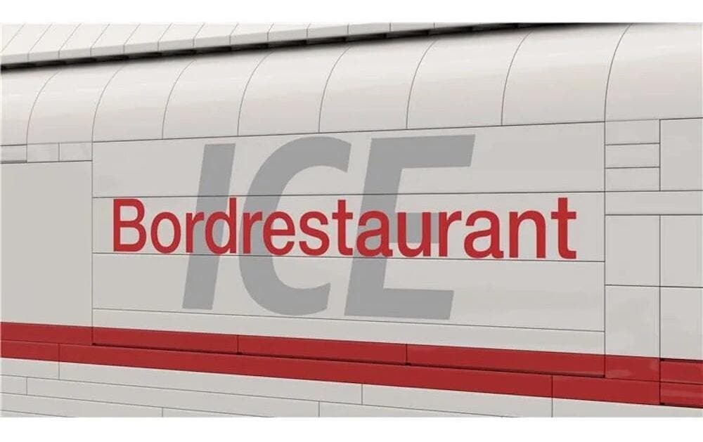 Stone Heap Eisenbahn ICE 1 Bordrestaurant – 1432-teilig – 7 × 10 × 53 cm – ab 14 Jahren – Kunststoff – weiss