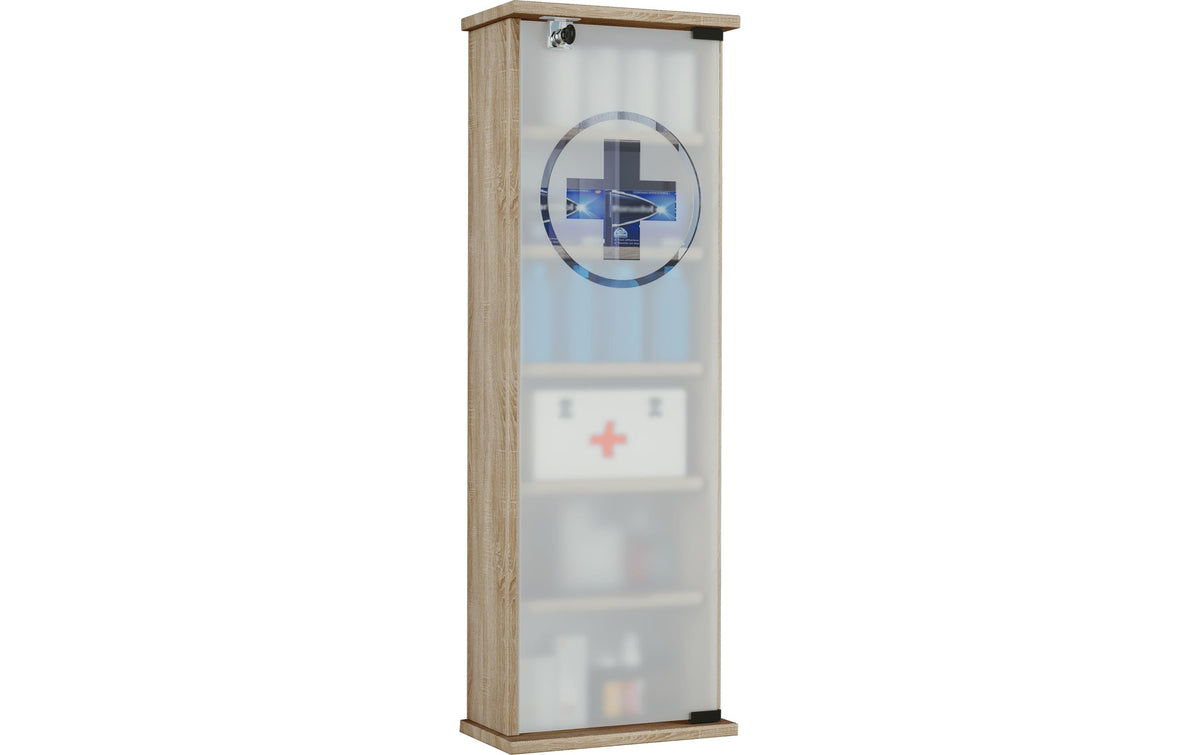 VCM Morgenthaler VCM Gusal XXL – Medizinschrank, abschliessbar, Spanplatte, 310 × 180 × 920 mm, Eiche