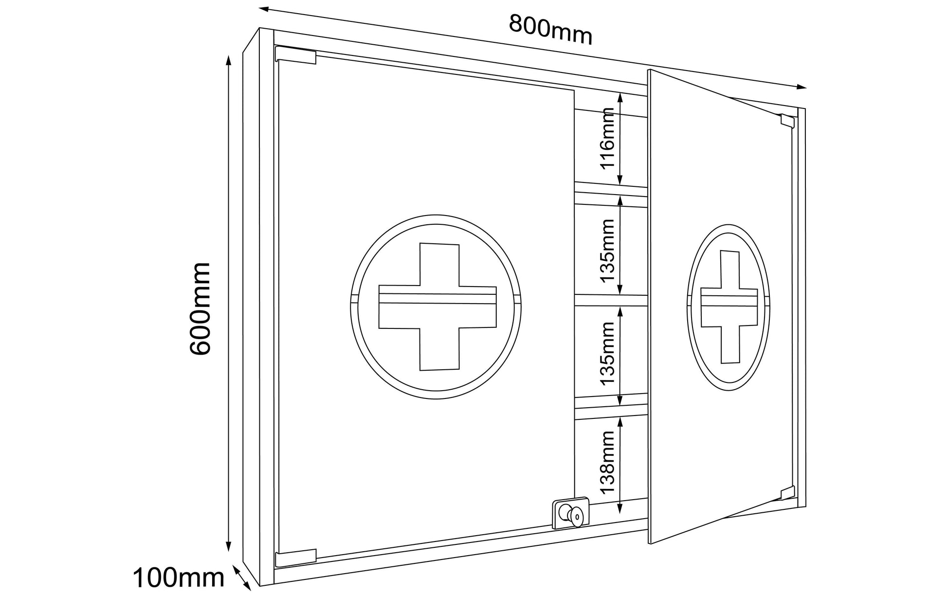 VCM Morgenthaler VCM Aufbewahrungsbox (Bad) Hustila L – 80×10×60 cm, Glas/MDF/Melamin, abschliessbar, Weiss