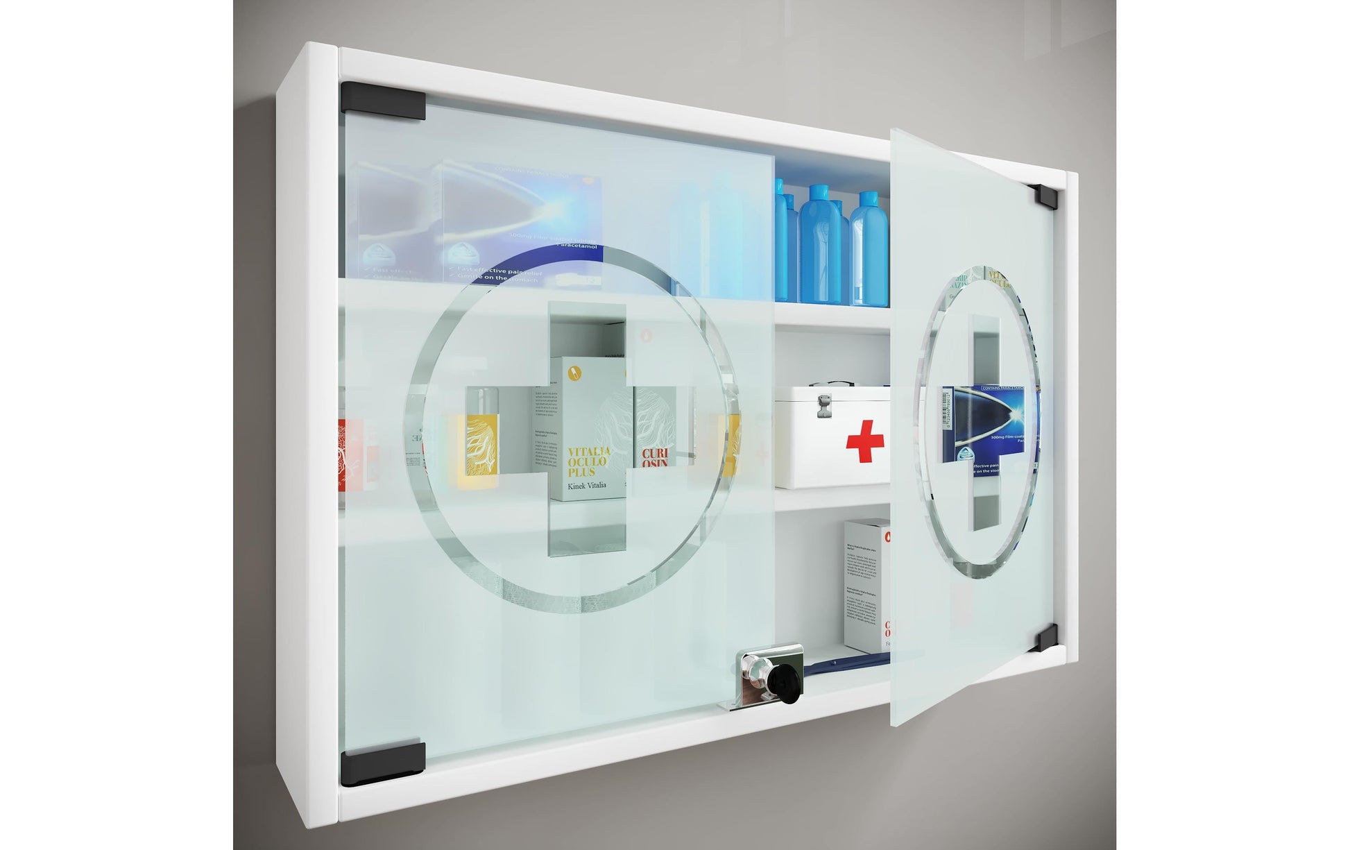VCM Morgenthaler VCM Aufbewahrungsbox Hustila M – Glas, Mischholz/MDF, Melamin, 60×10×40 cm, Weiss